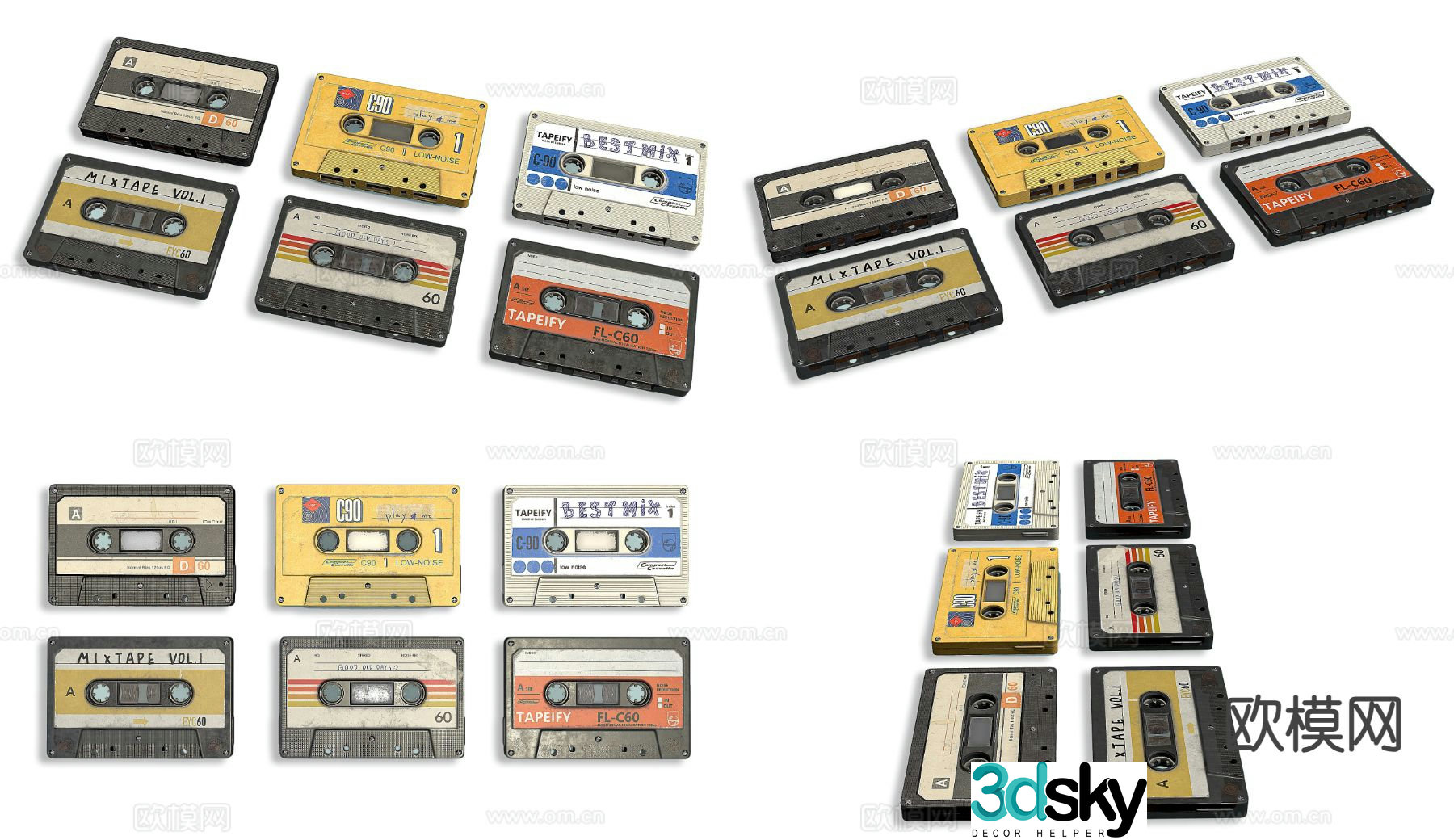 Cassette tape audio tape repeater 3d model