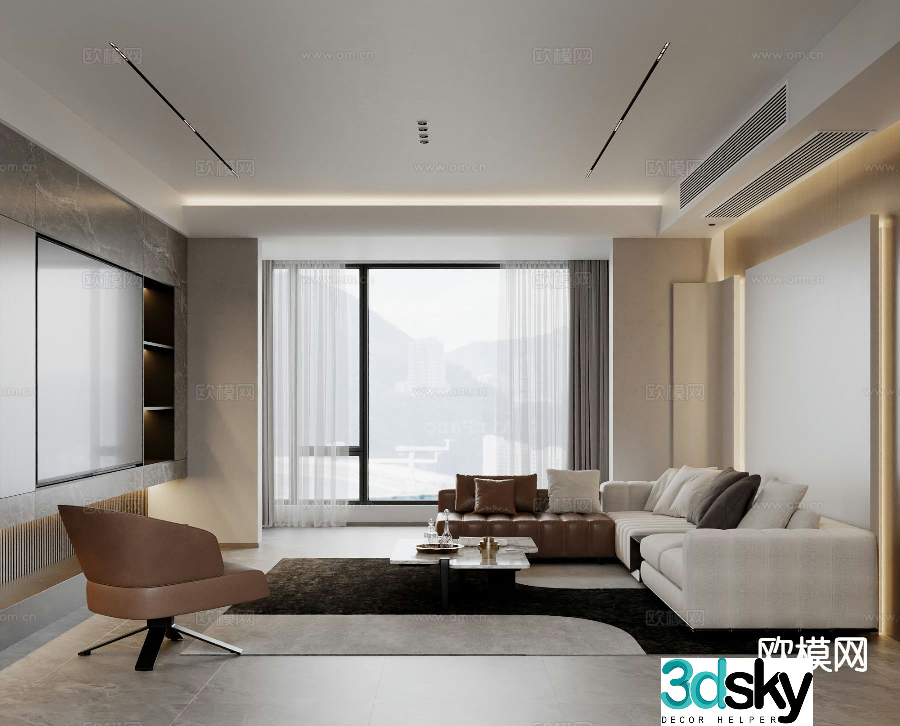 Modern living room 3d model