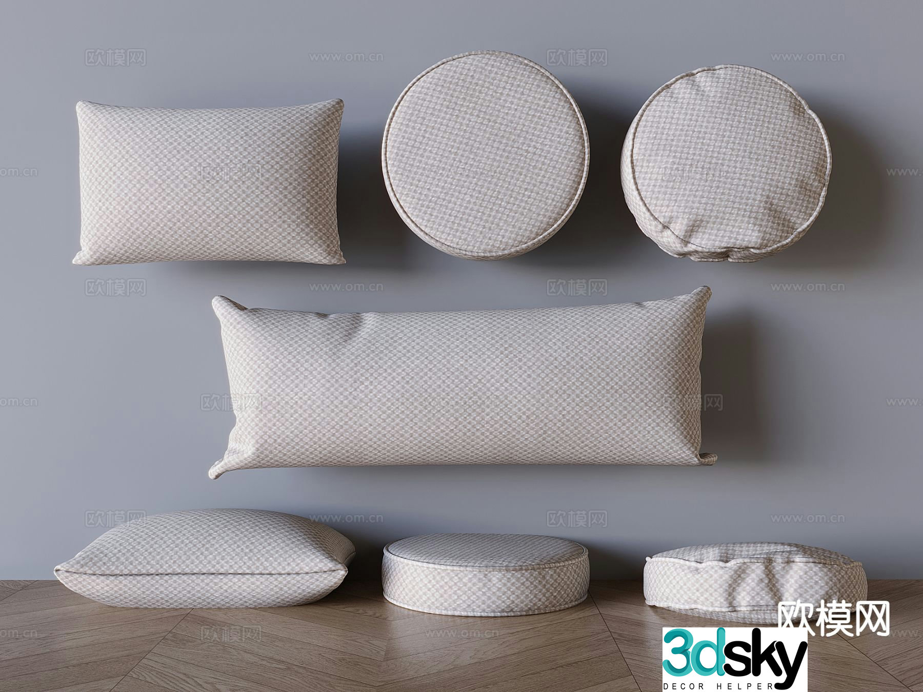 Pillow Backrest Pillow Cushion Bay Window Cushion Tatami Cushion 3D Model