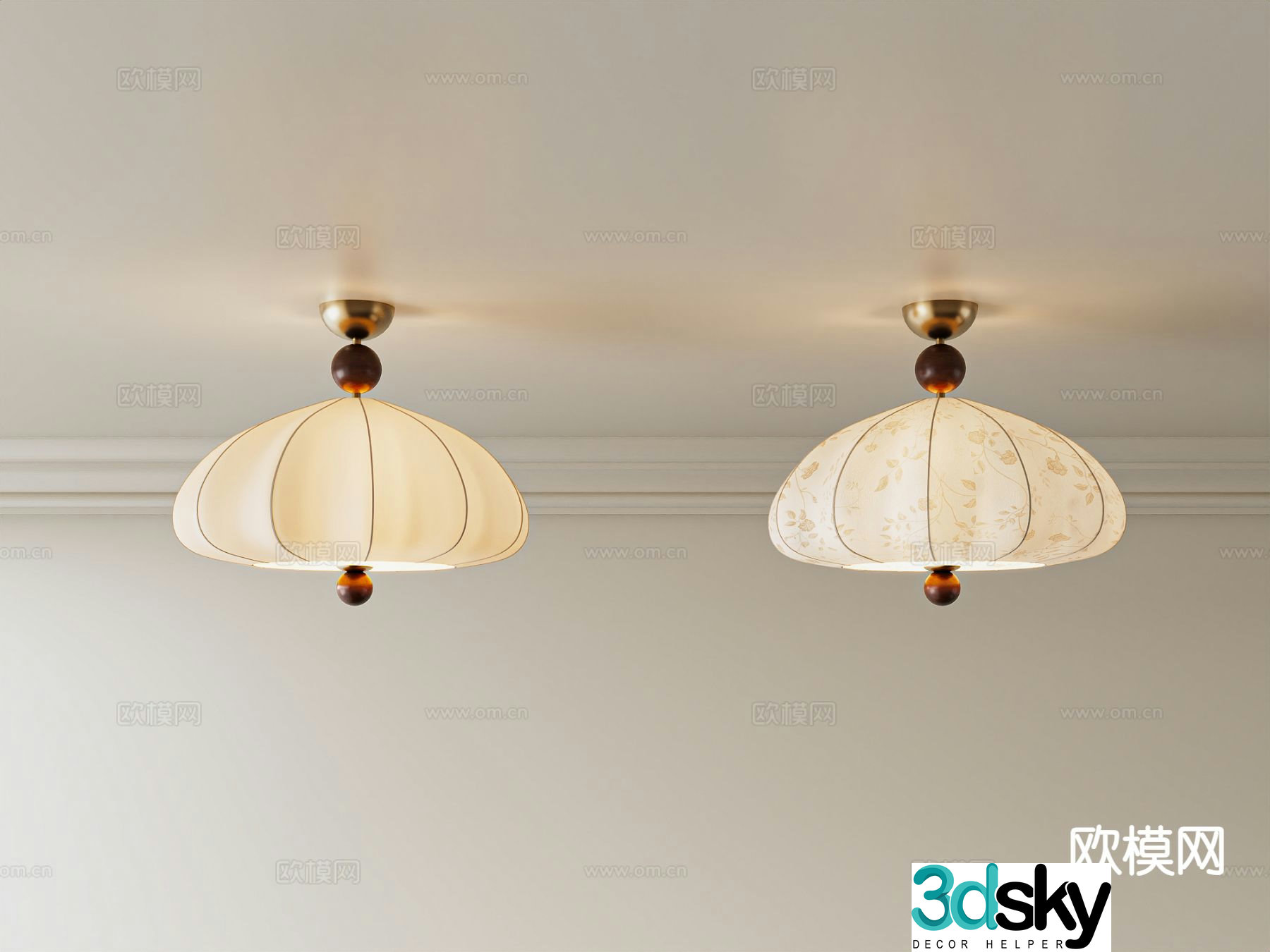 French ceiling lamp living room lamp 3d model