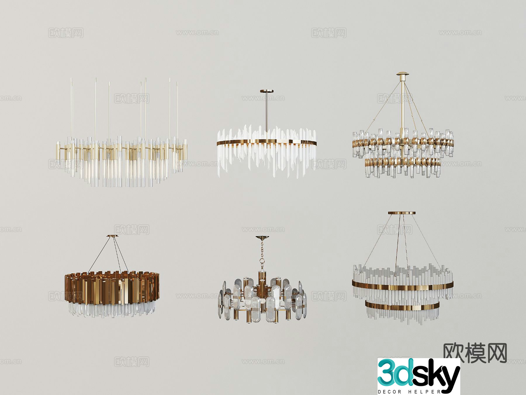 Modern chandelier crystal chandelier 3d model