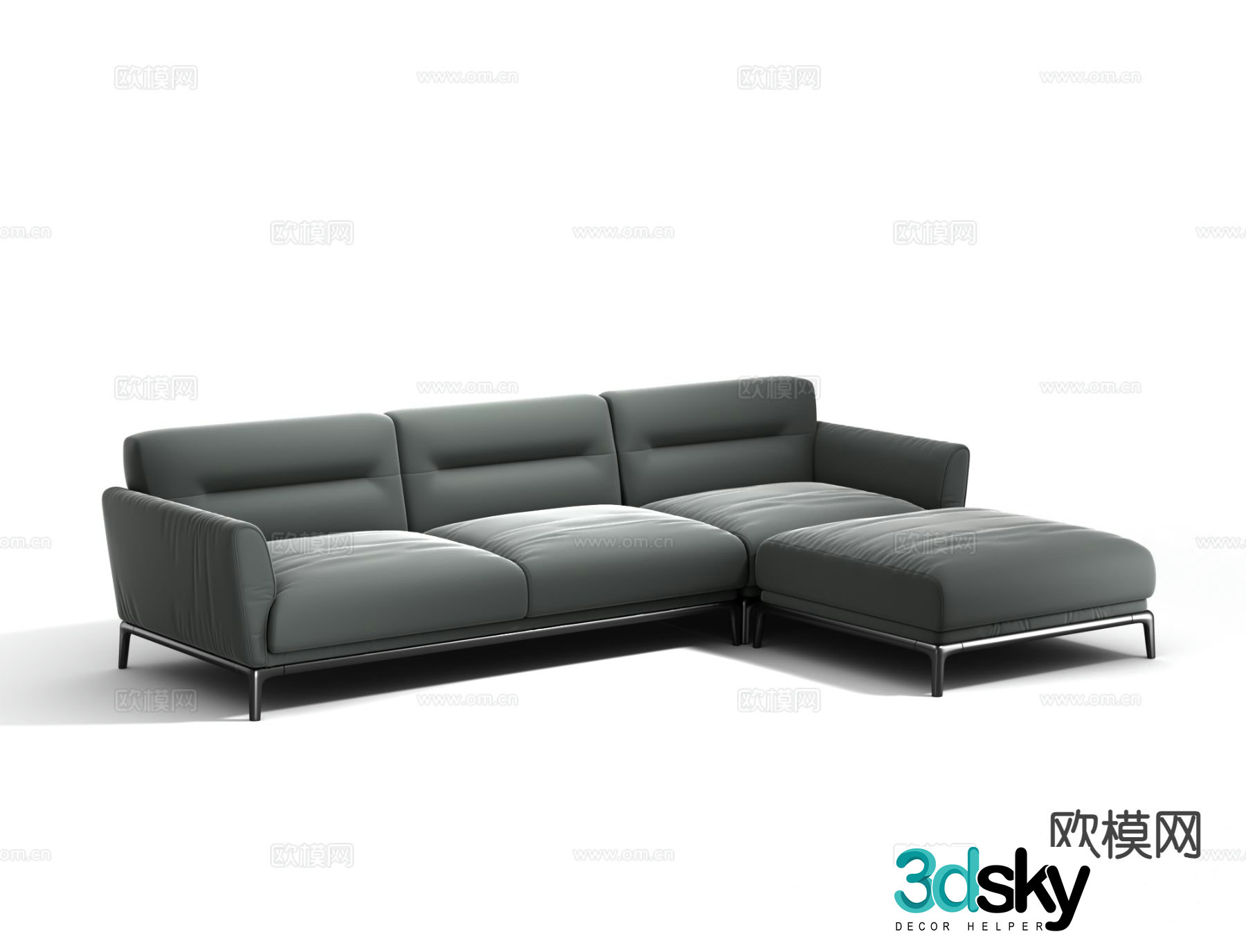 Modern corner sofa multi-person sofa 3d model