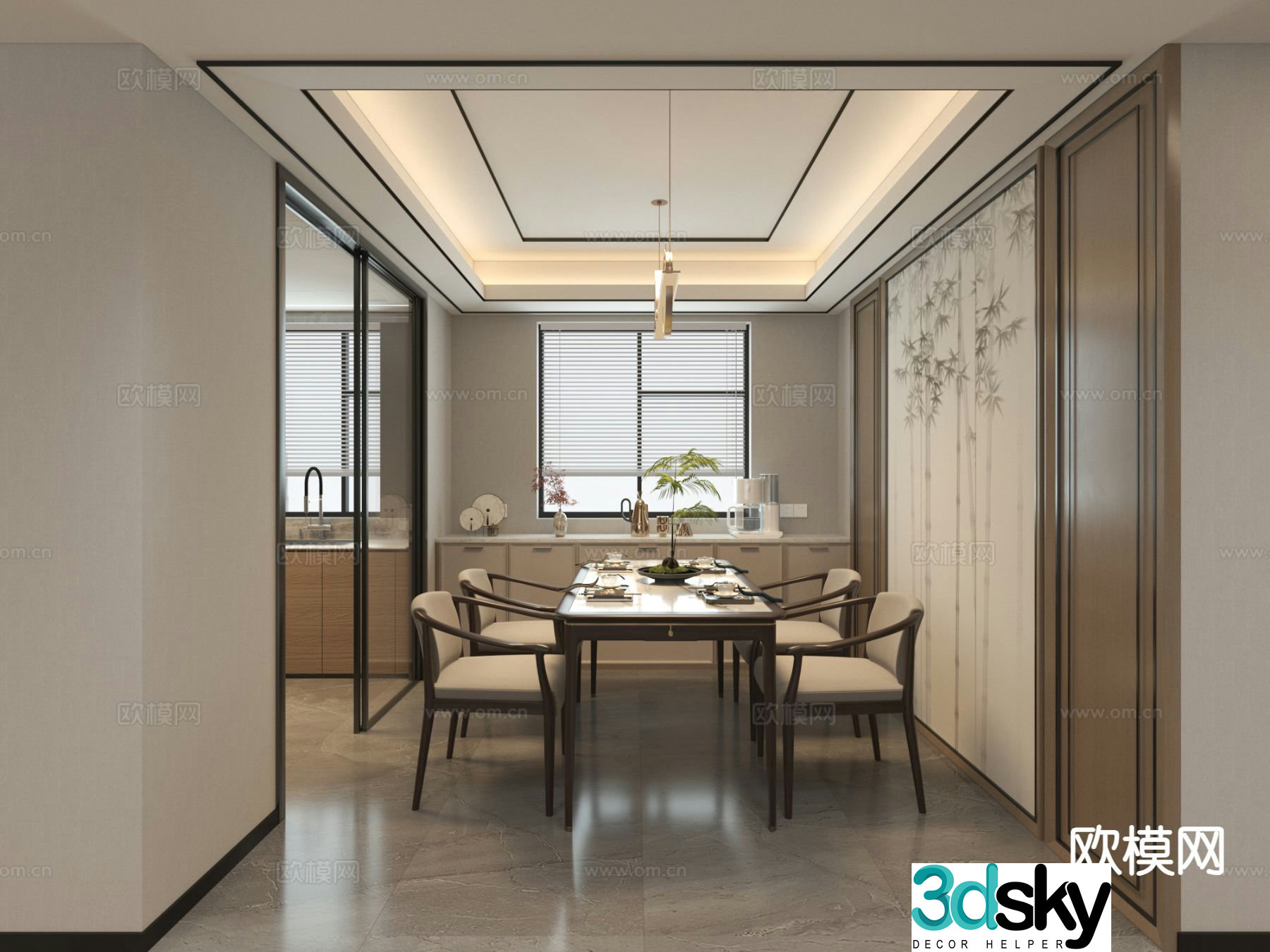New Chinese restaurant 3d model