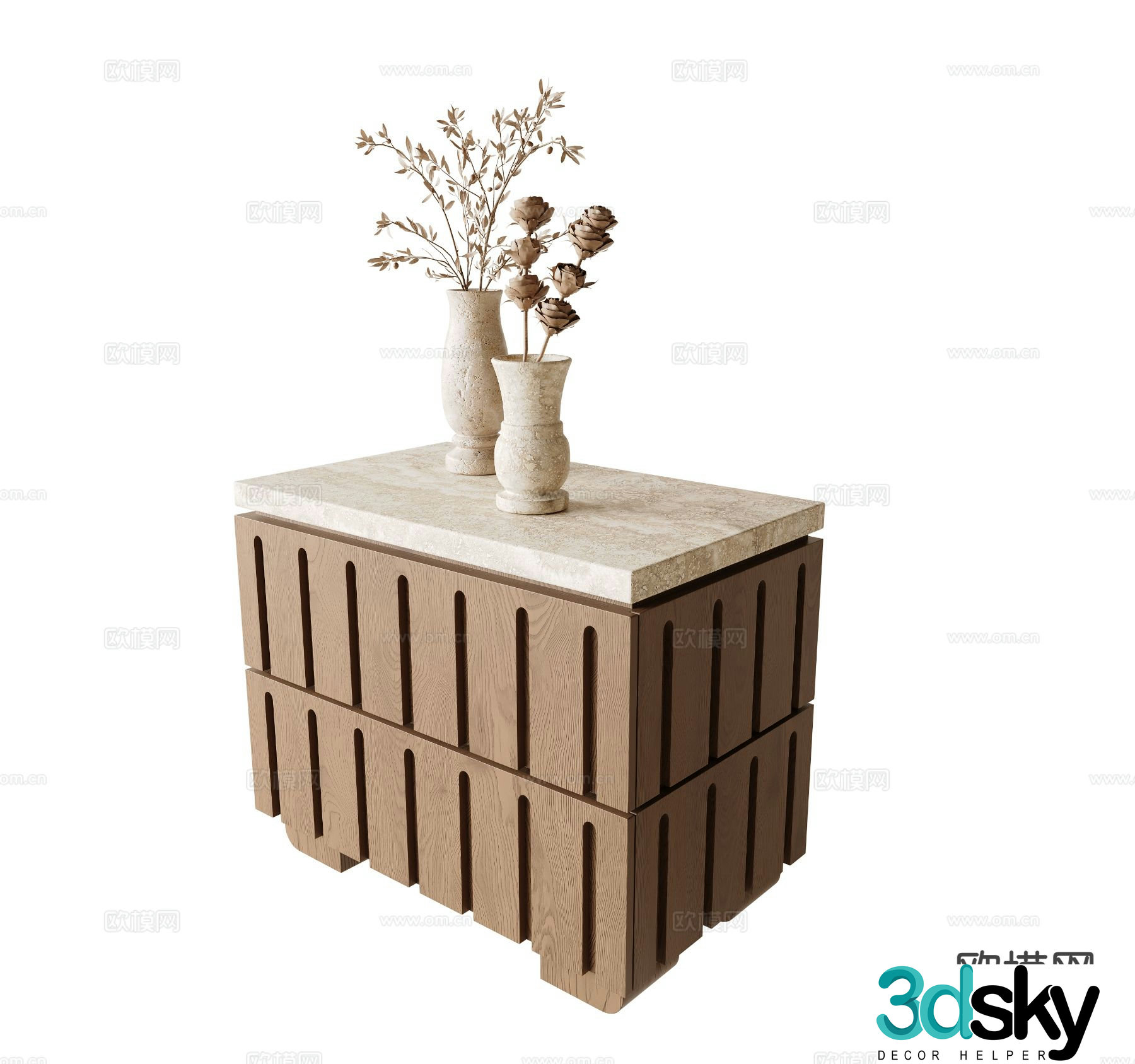 wabi-sabi bedside table 3d model