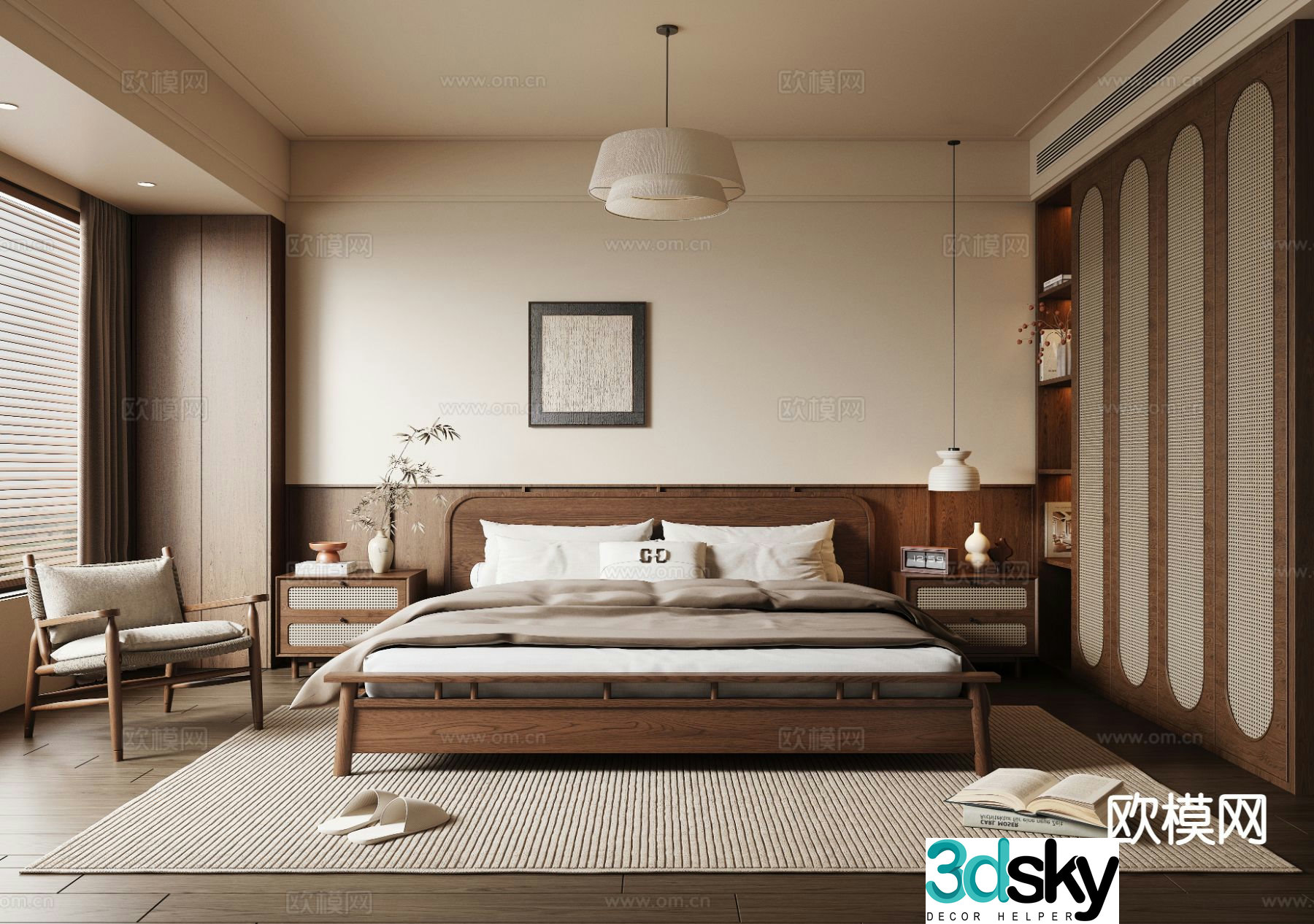 Medieval style bedroom master bedroom 3d model