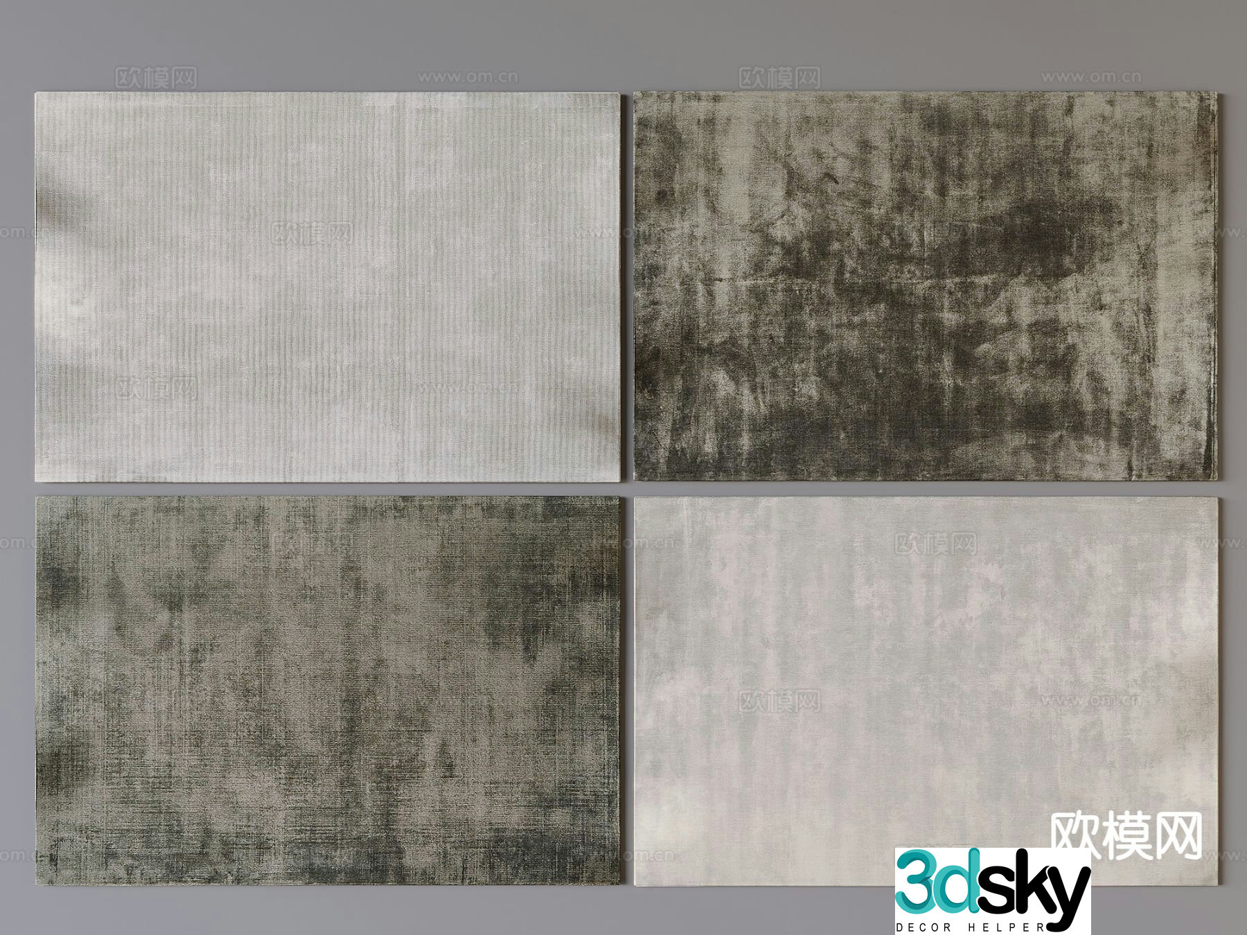 Modern carpet square rug 3d model