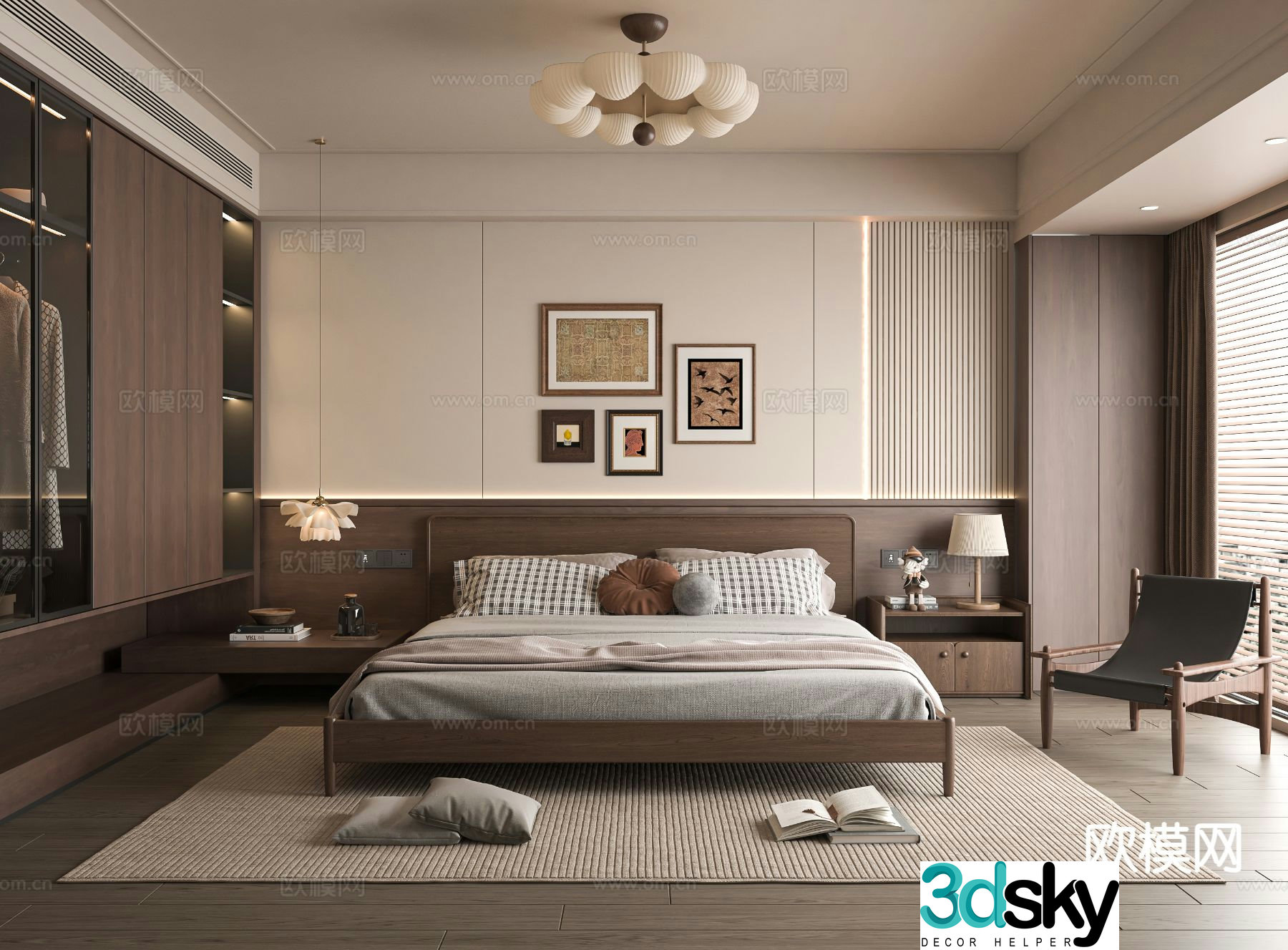 Medieval style bedroom master bedroom 3d model