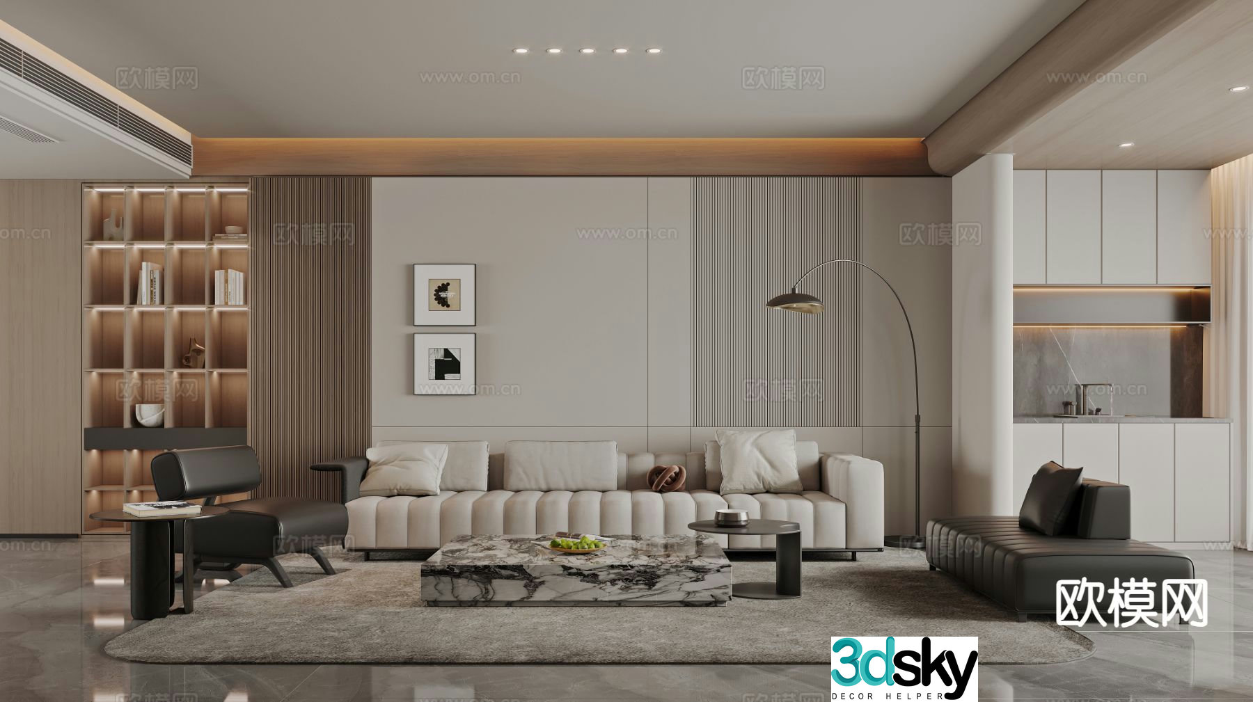 Modern living room 3d model