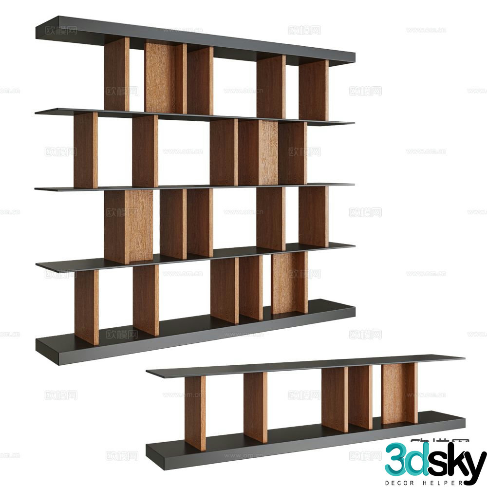 ELITE bookshelf decorative shelf 3d model