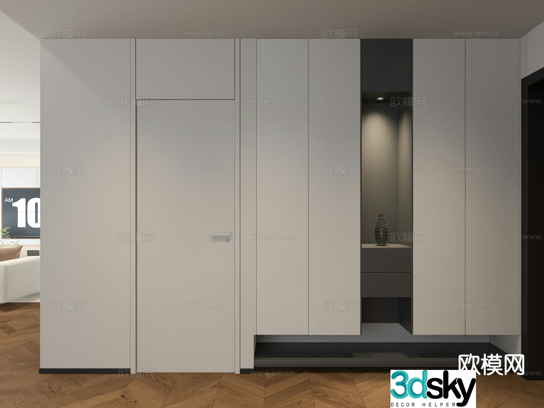 Entrance custom shoe cabinet Foyer shoe cabinet 3D model