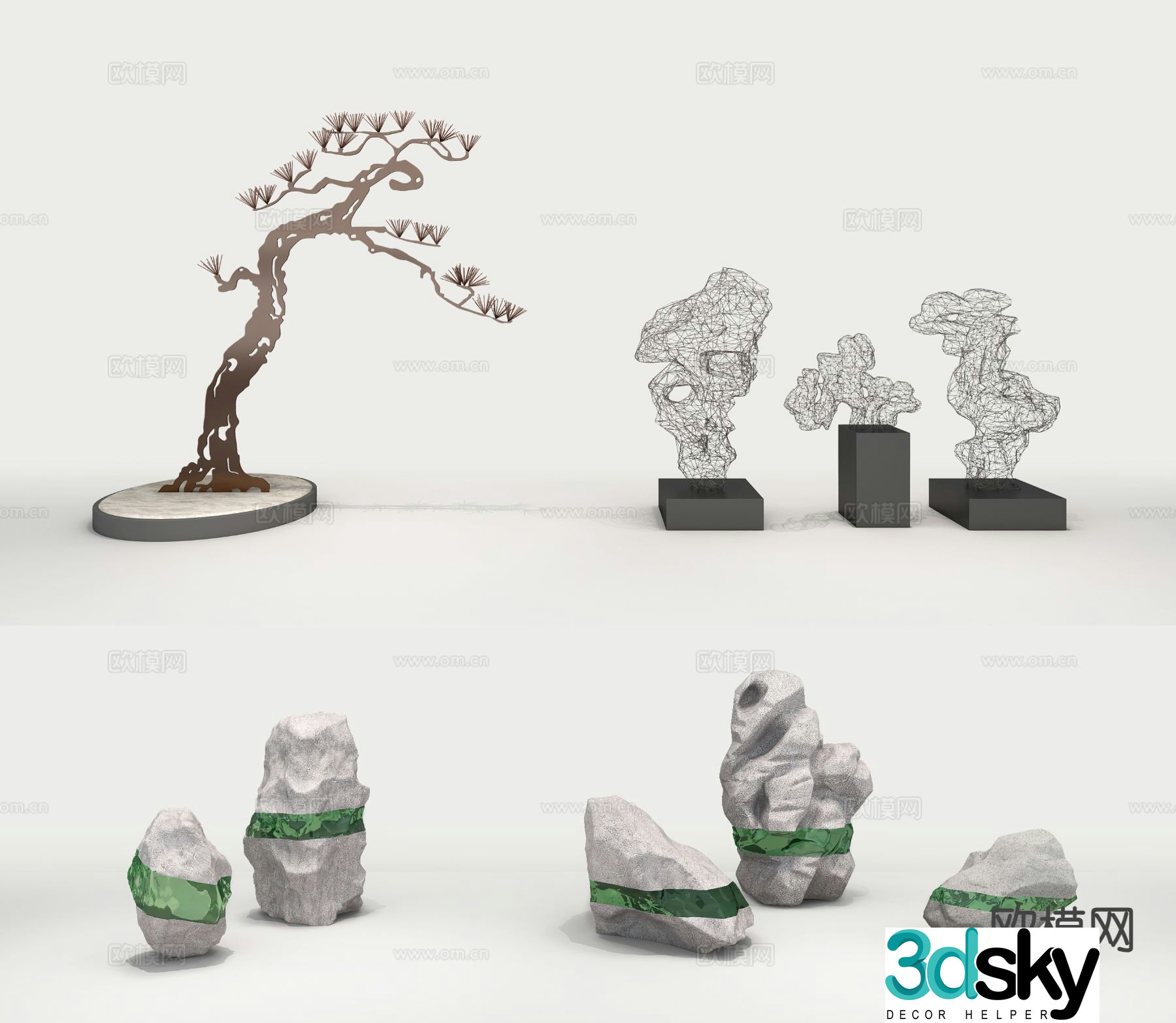 New Chinese style ornaments Taihu stone ornaments 3D model