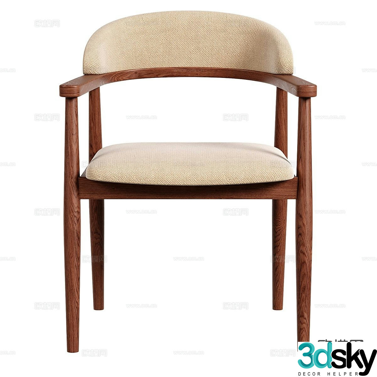 Medieval style chair dining chair 3d model