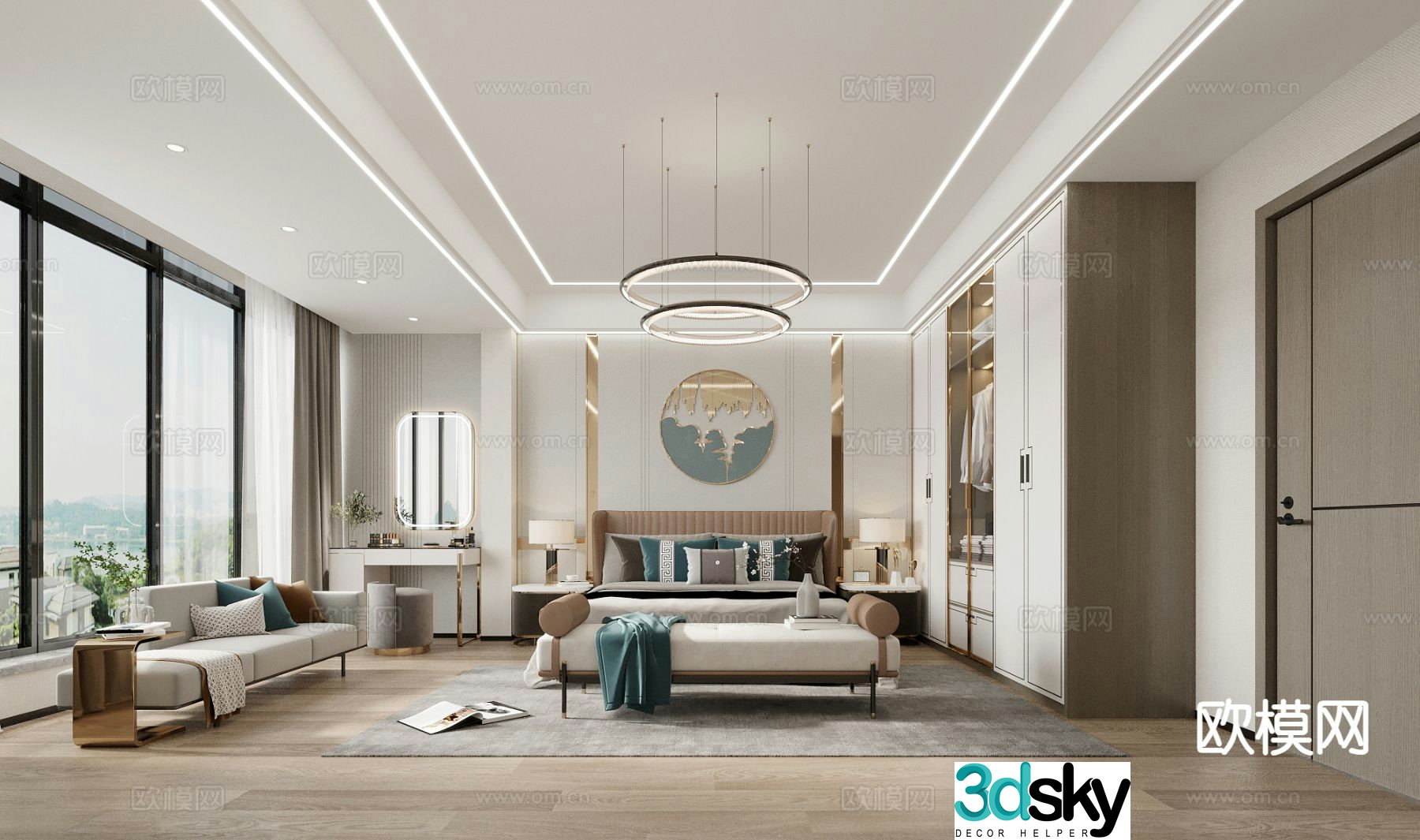 New Chinese style bedroom master bedroom 3d model