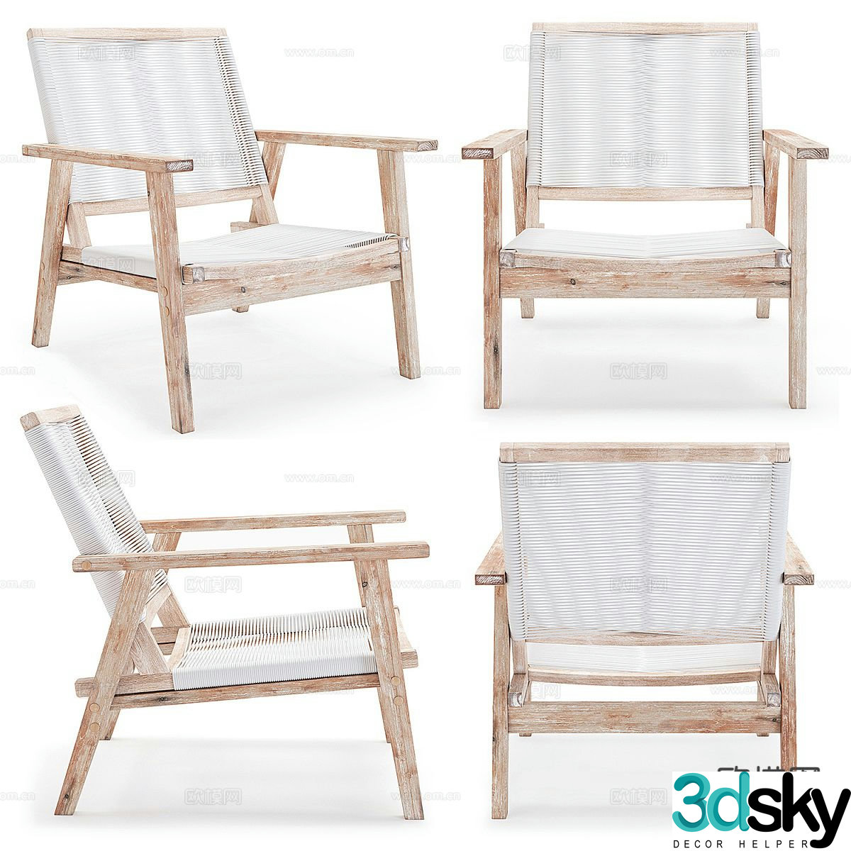 Wabi-sabi chair dining chair 3d model