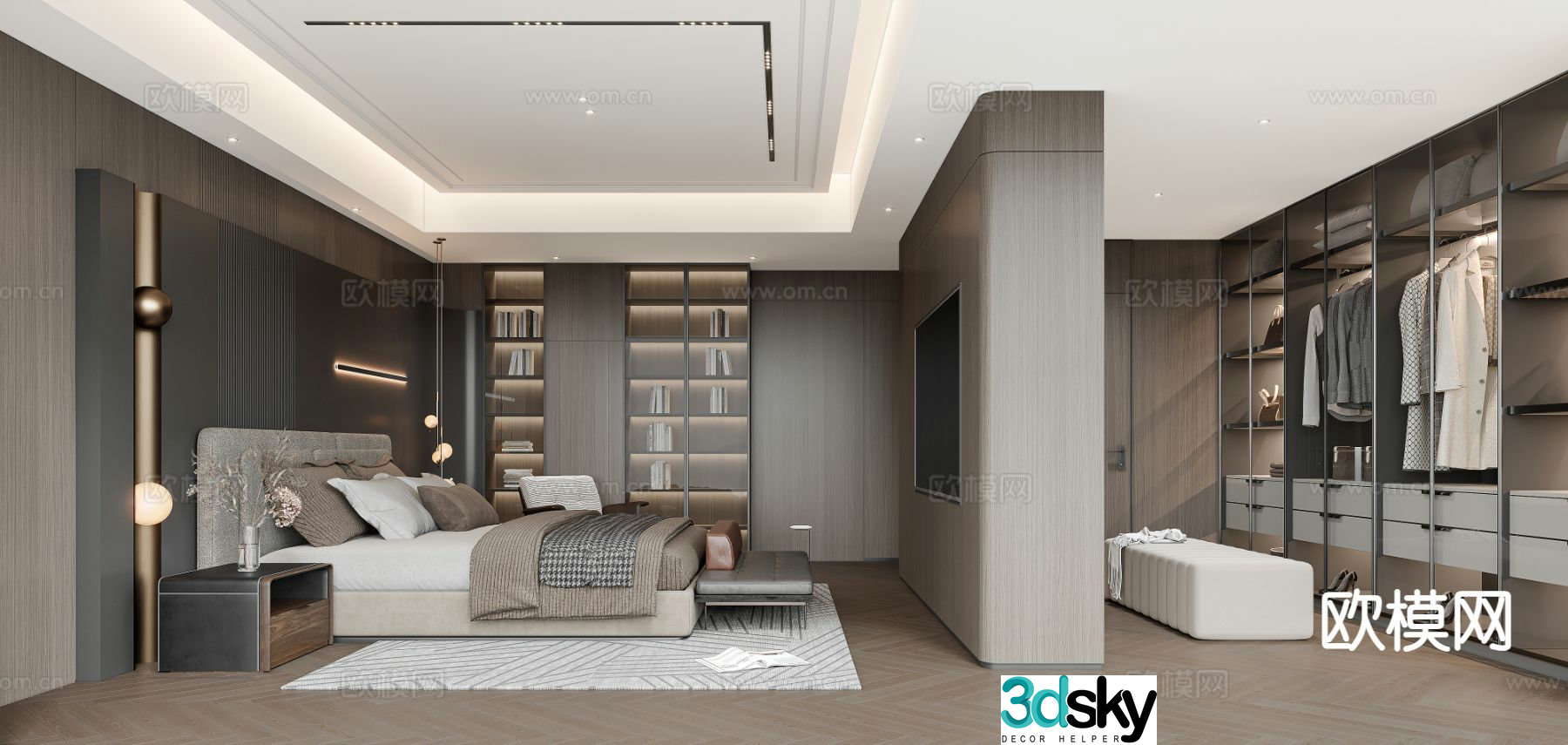 Italian style bedroom master bedroom 3d model
