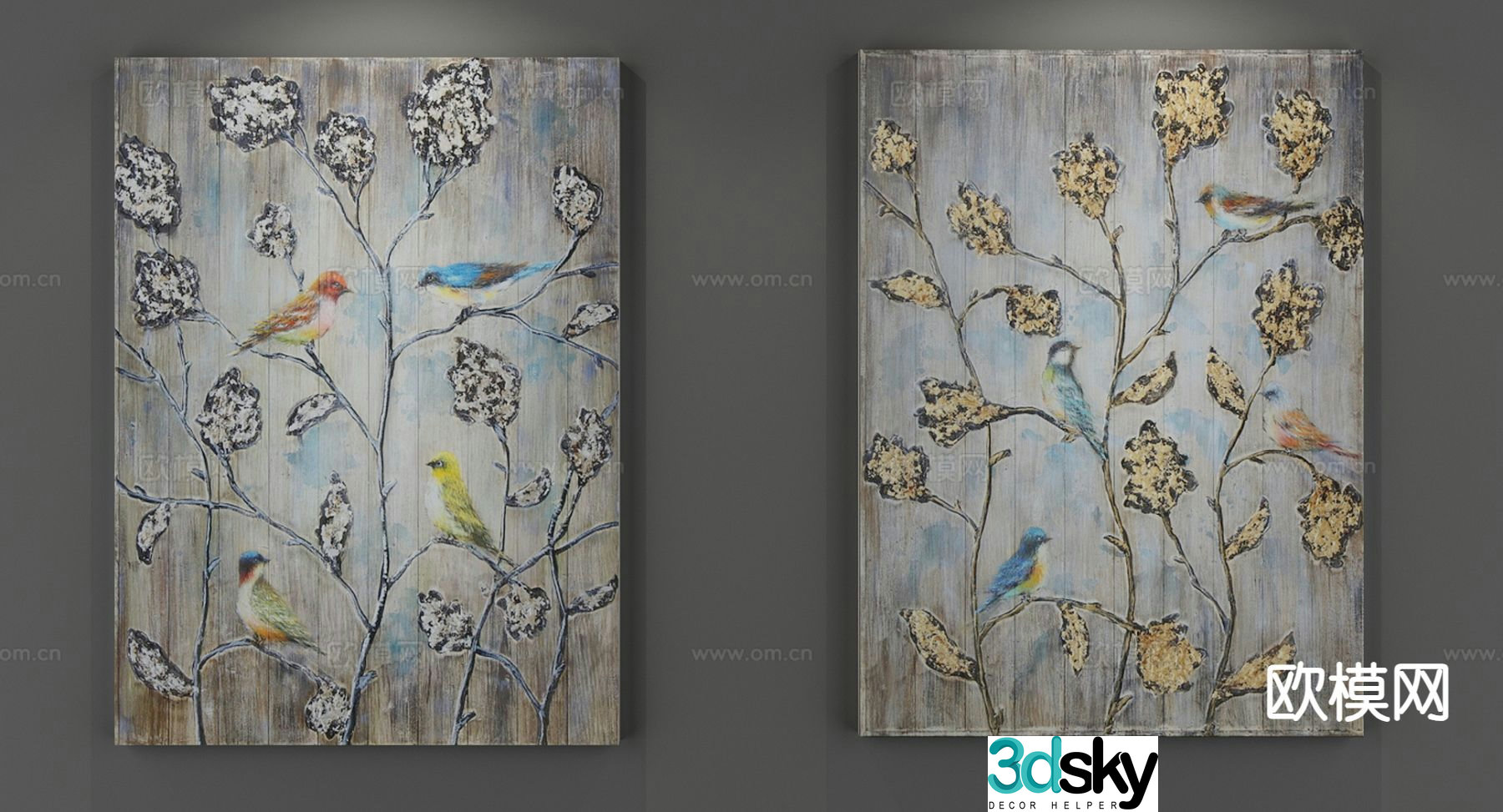 Nordic oil painting small fresh decorative painting 3d model