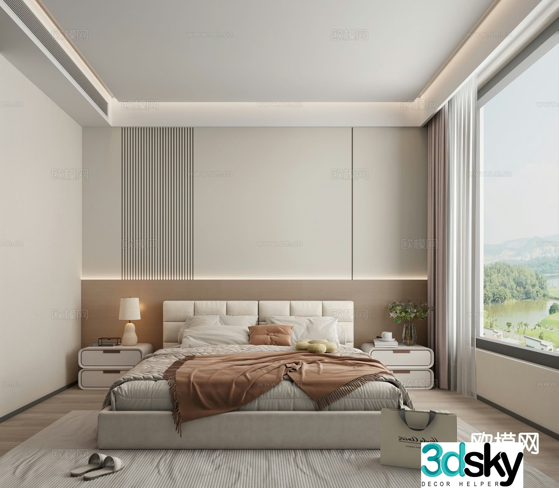 Cream style bedroom master bedroom 3d model