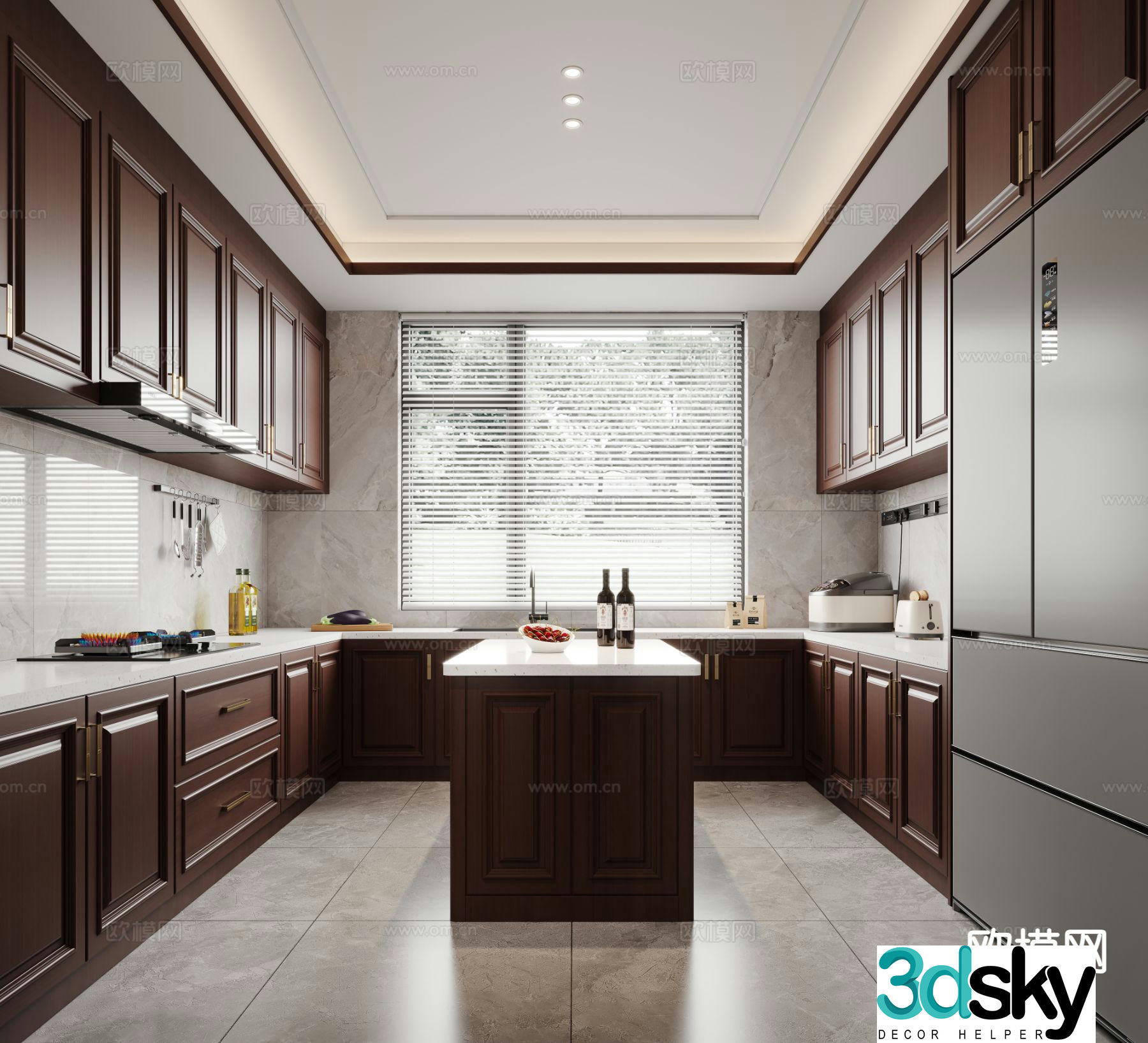 Island kitchen cabinet 3d model