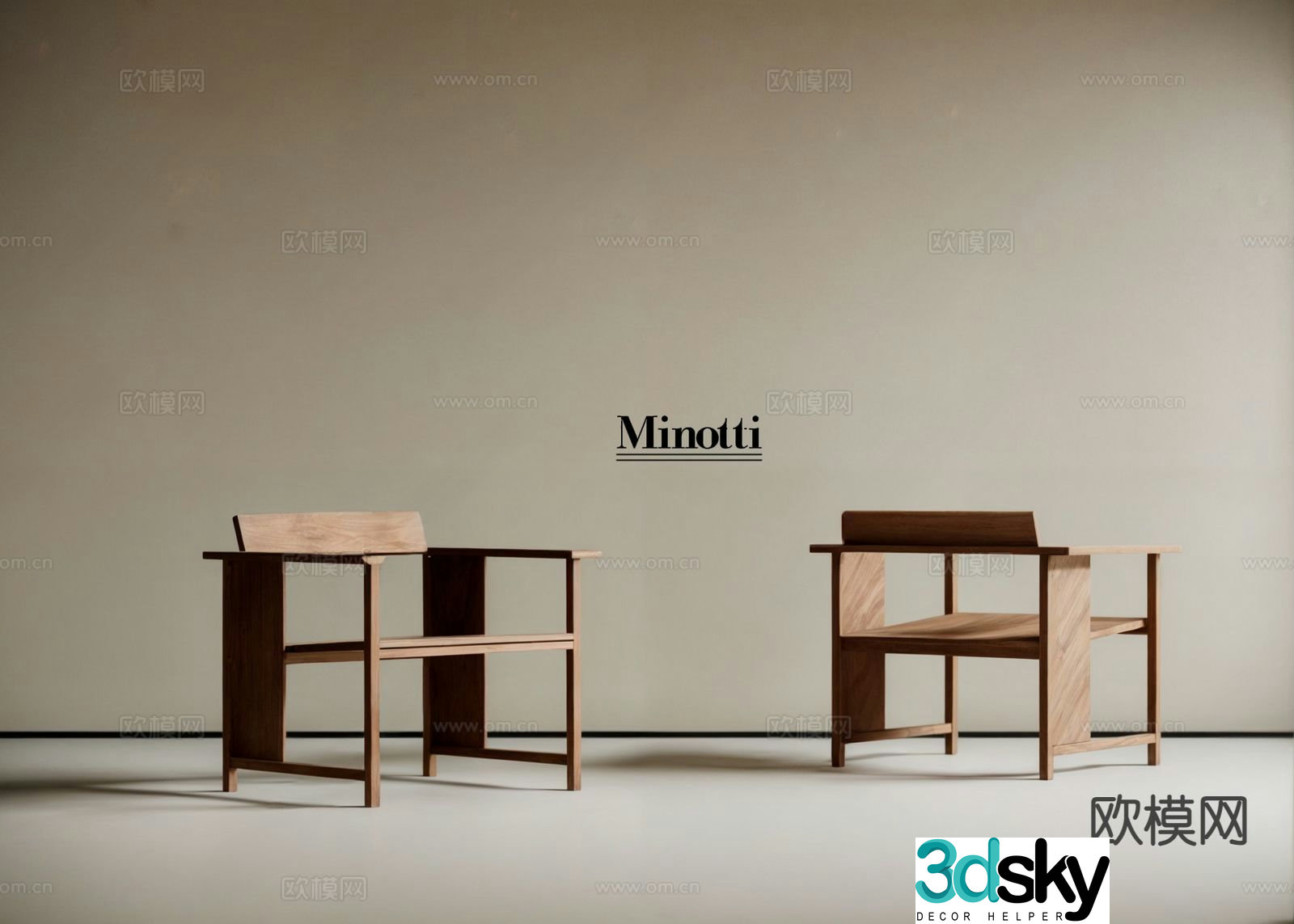 Wabi-sabi chair leisure chair 3d model
