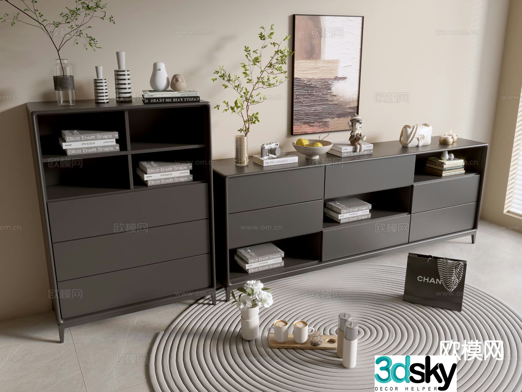 Modern entryway cabinet 3d model