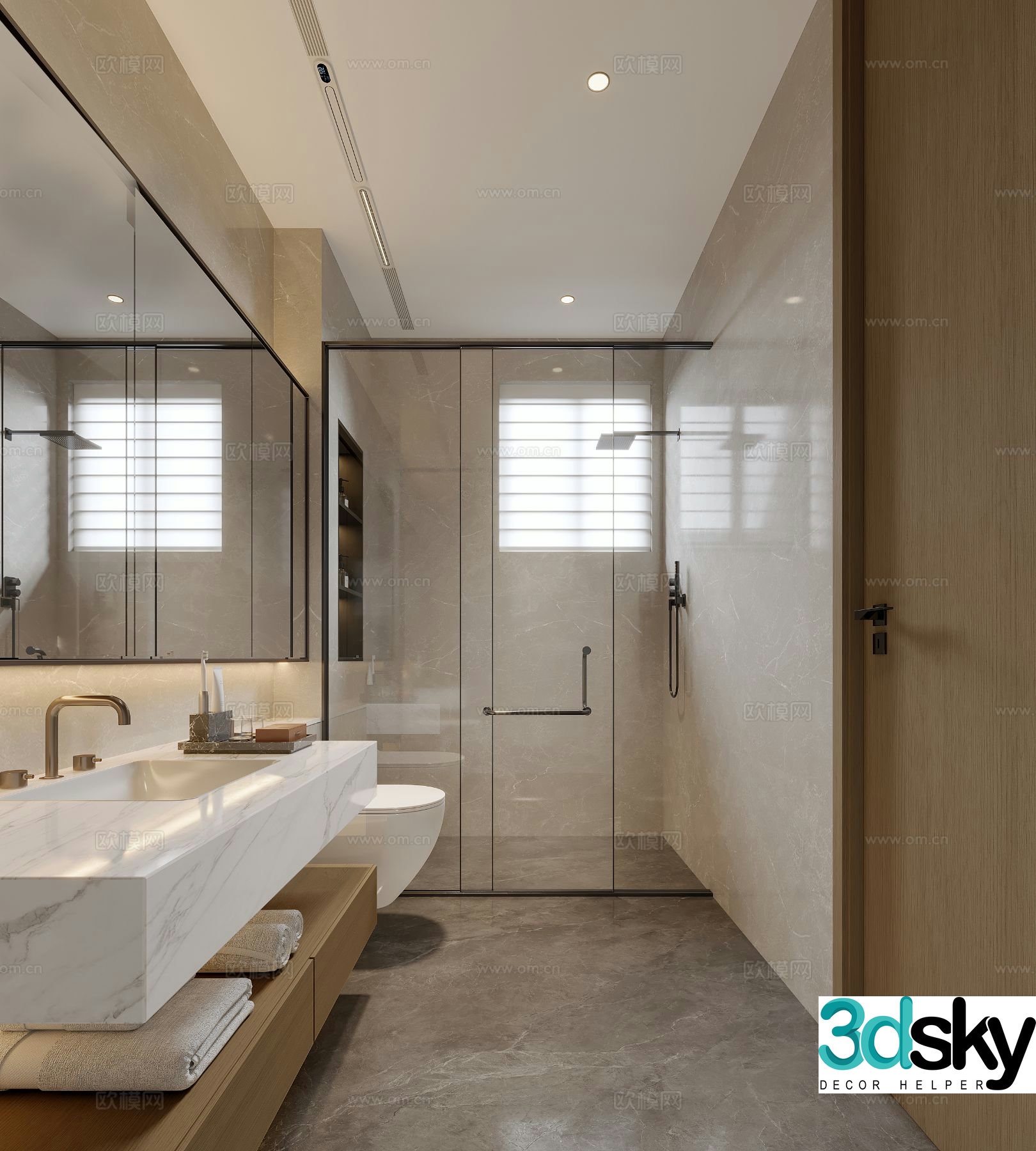 Modern bathroom bathroom 3d model
