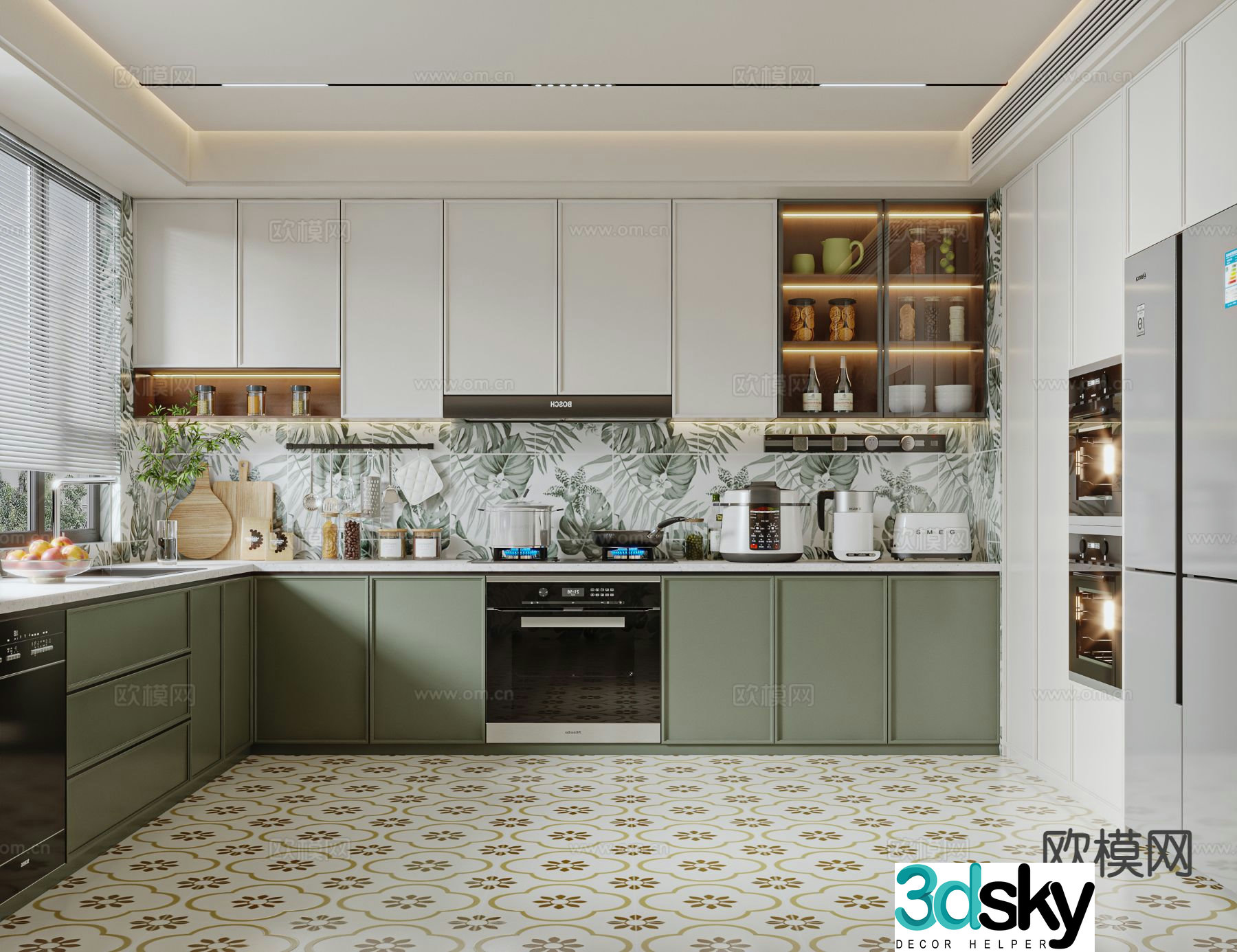 French kitchen cabinet 3d model