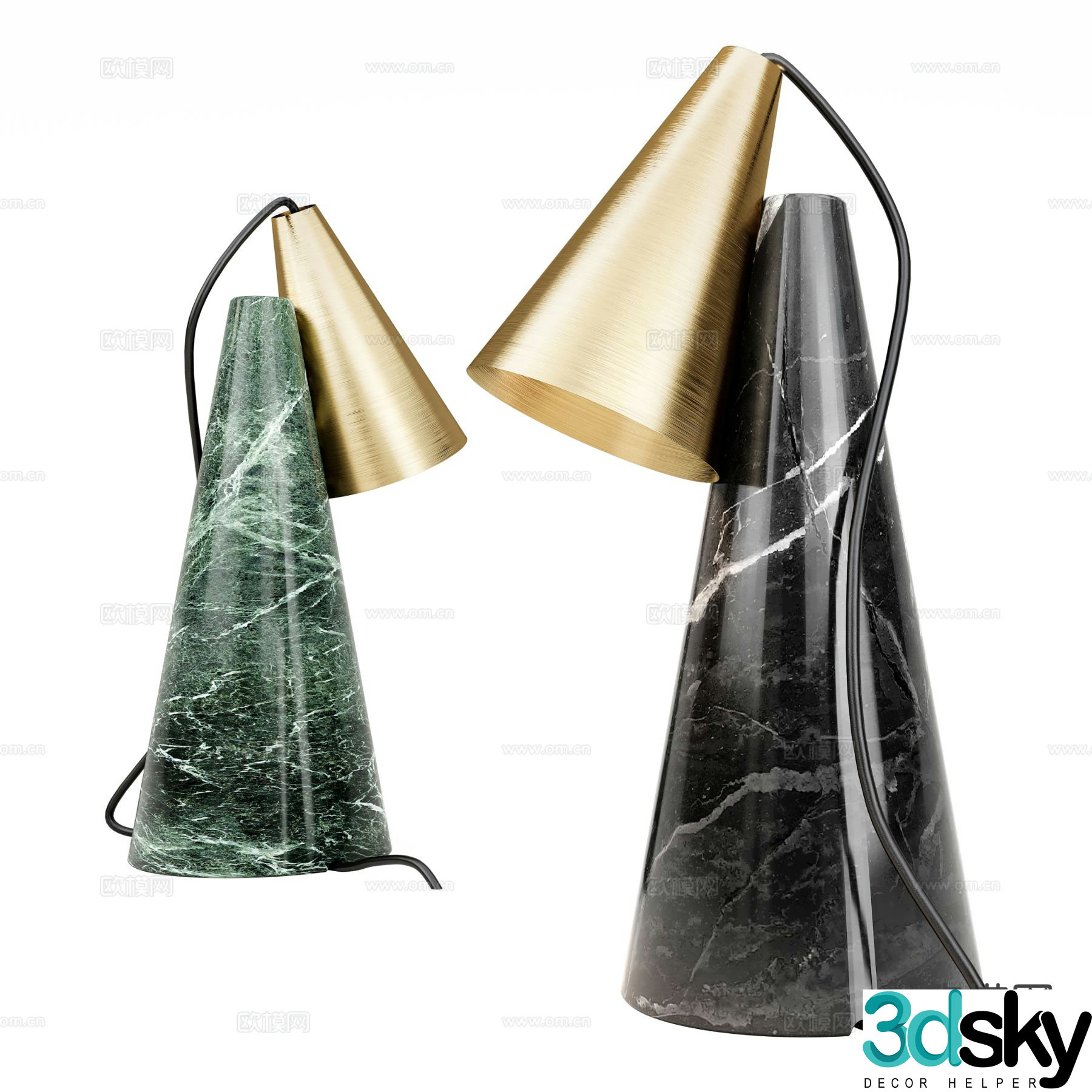 Modern marble table lamp 3d model