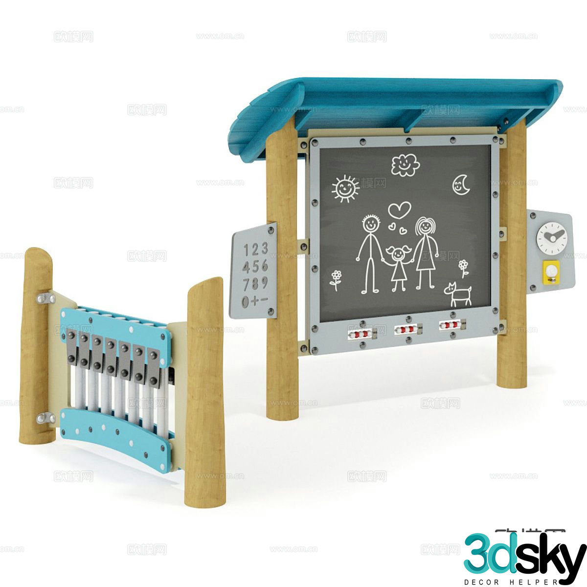 Children’s products cartoon blackboard 3d model