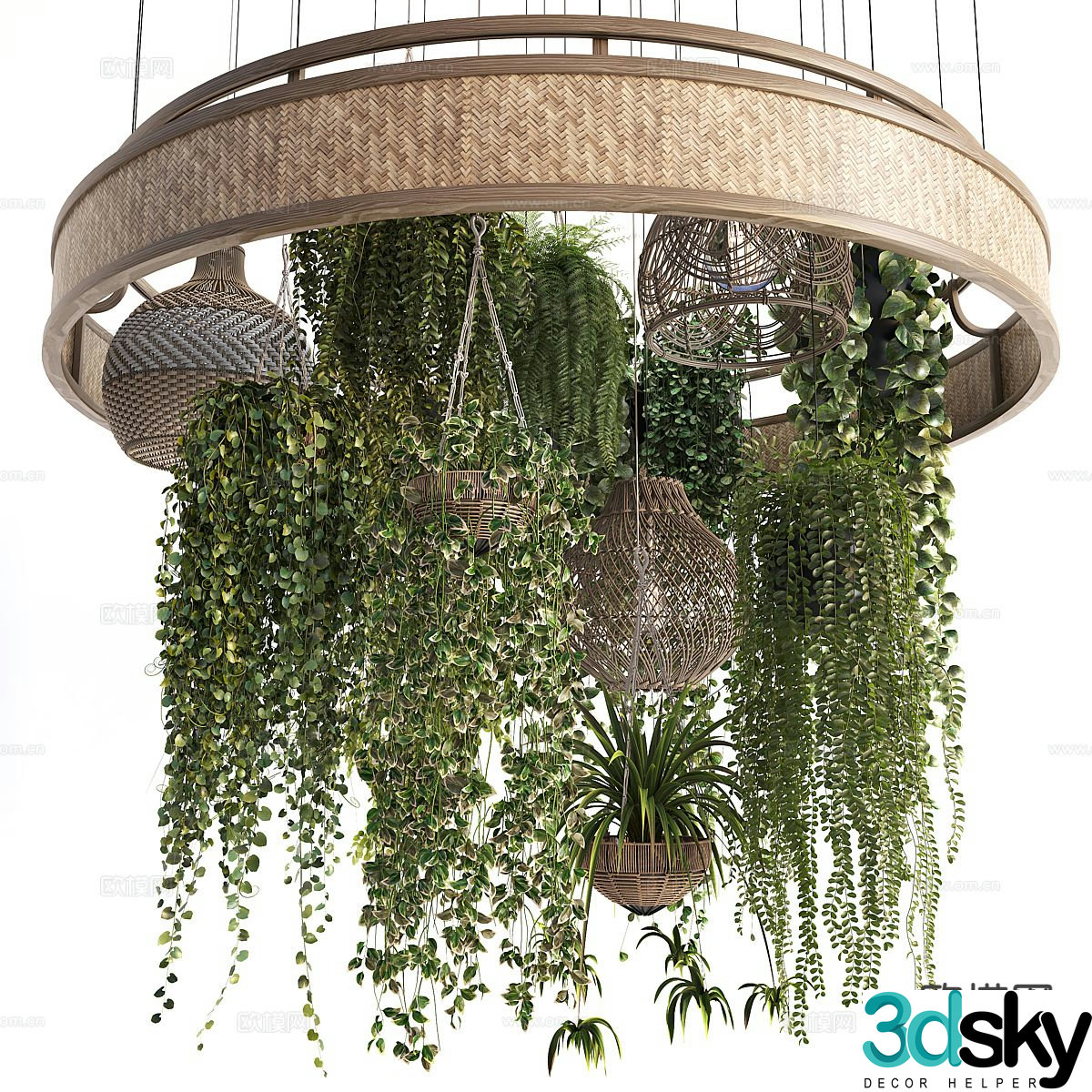 Wabijifeng B&B decorative lamp hall chandelier 3D model