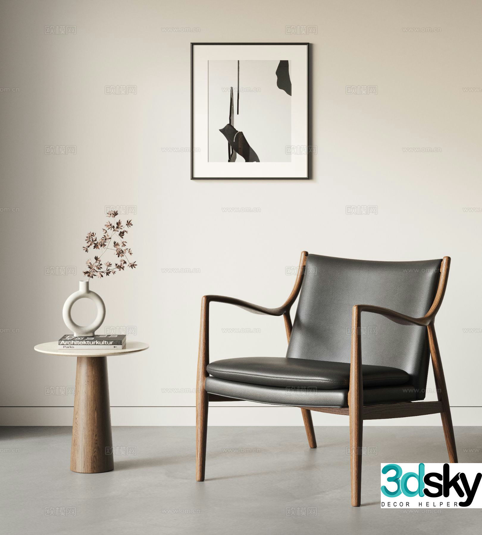 Medieval style chair leisure chair 3d model