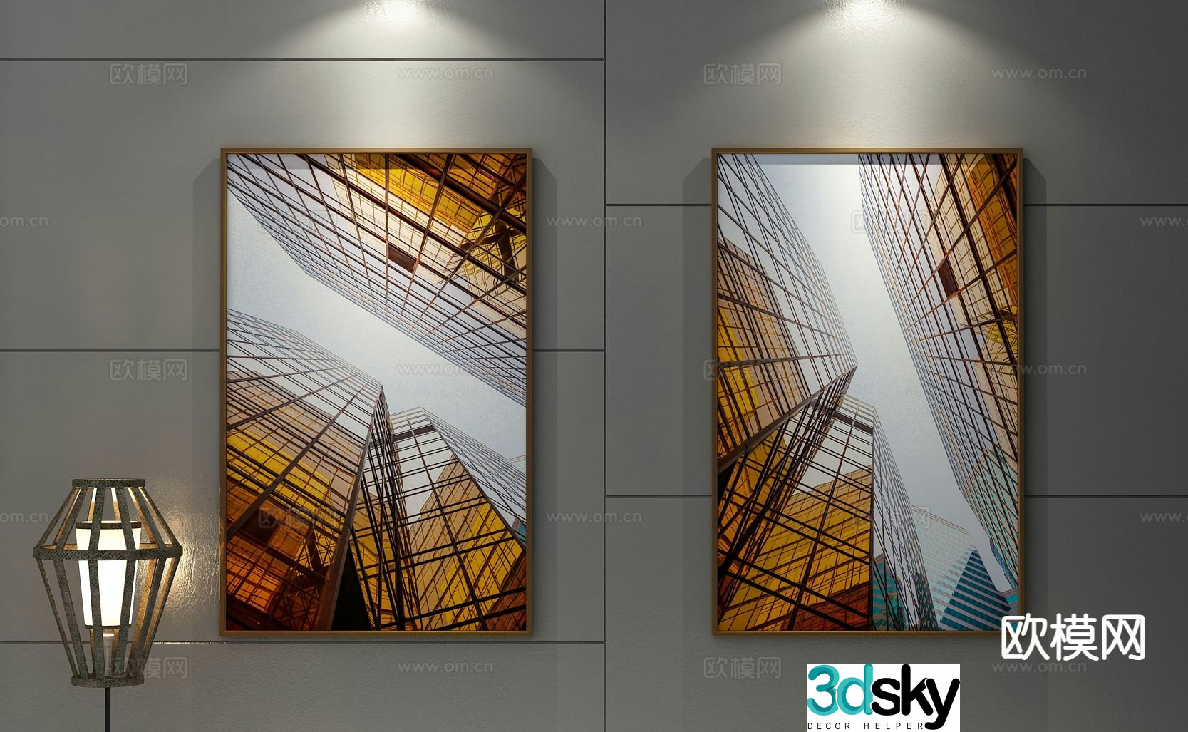 Modern personality painting decorative painting architectural painting 3D model