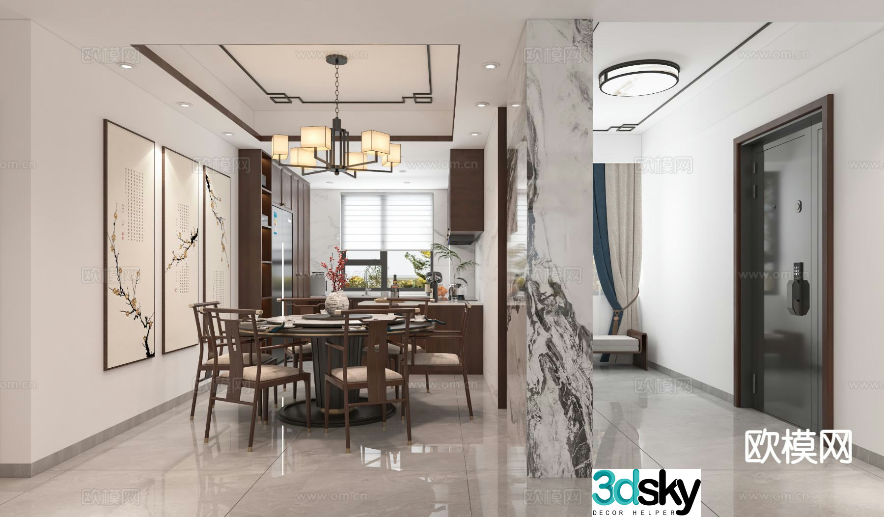 New Chinese restaurant 3d model