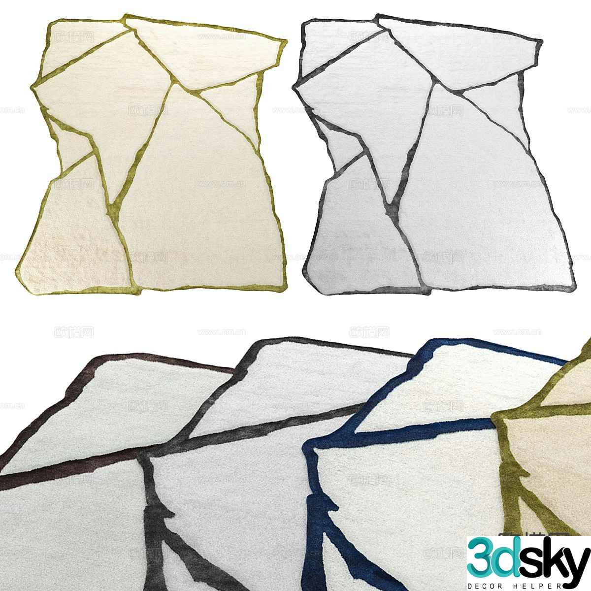 Special-shaped carpet Irregular carpet 3D model