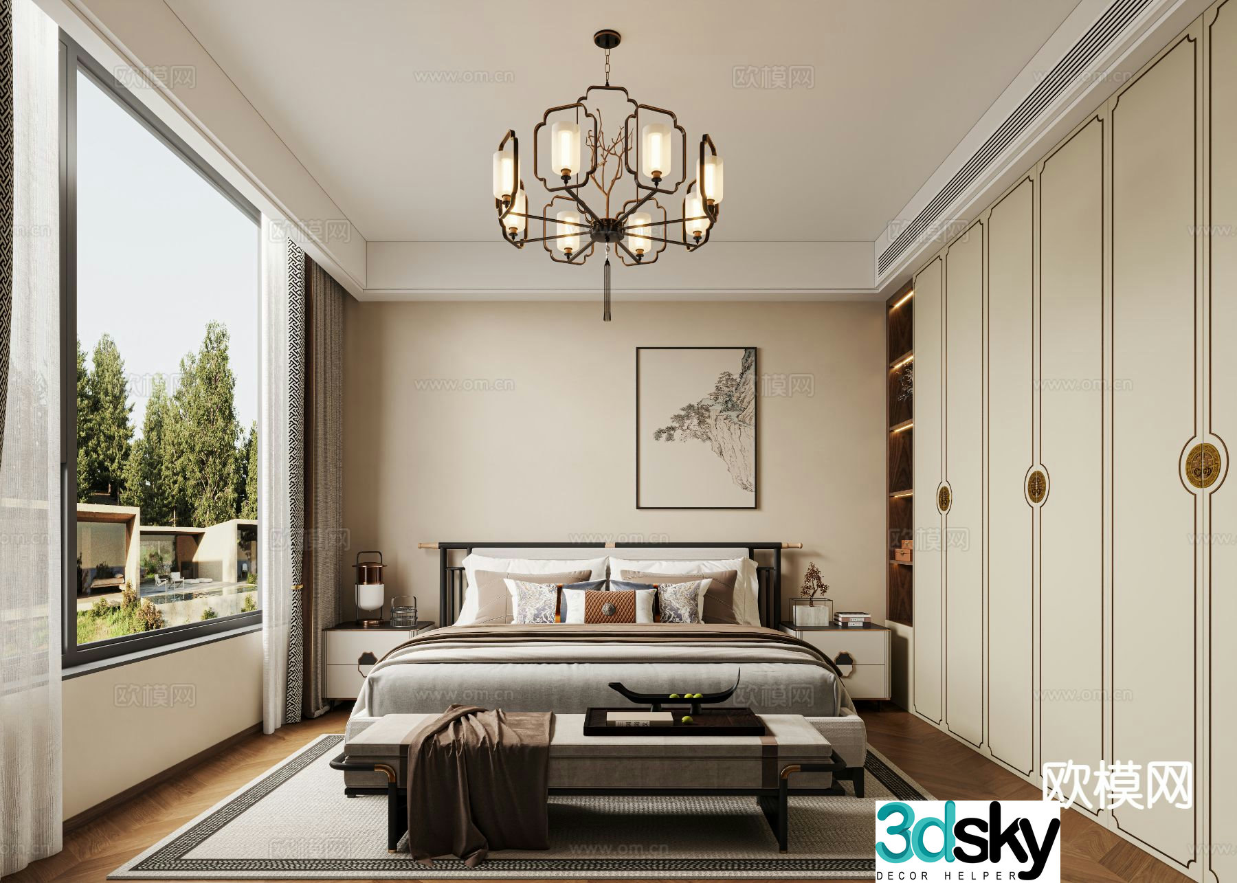 Song Dynasty Aesthetic Bedroom Master Bedroom 3D Model