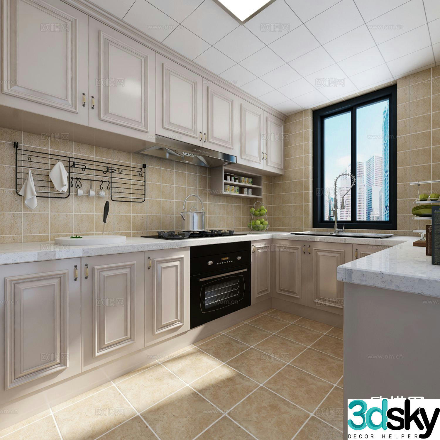 modern kitchen cabinet 3d model