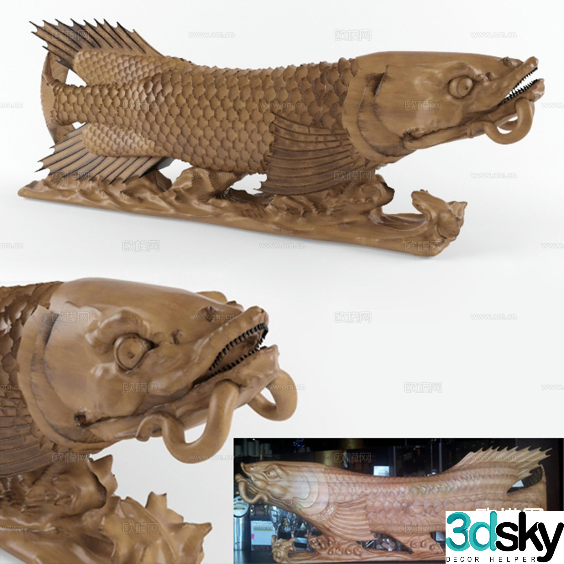 New Chinese-style sculpture handicraft ornaments 3D model