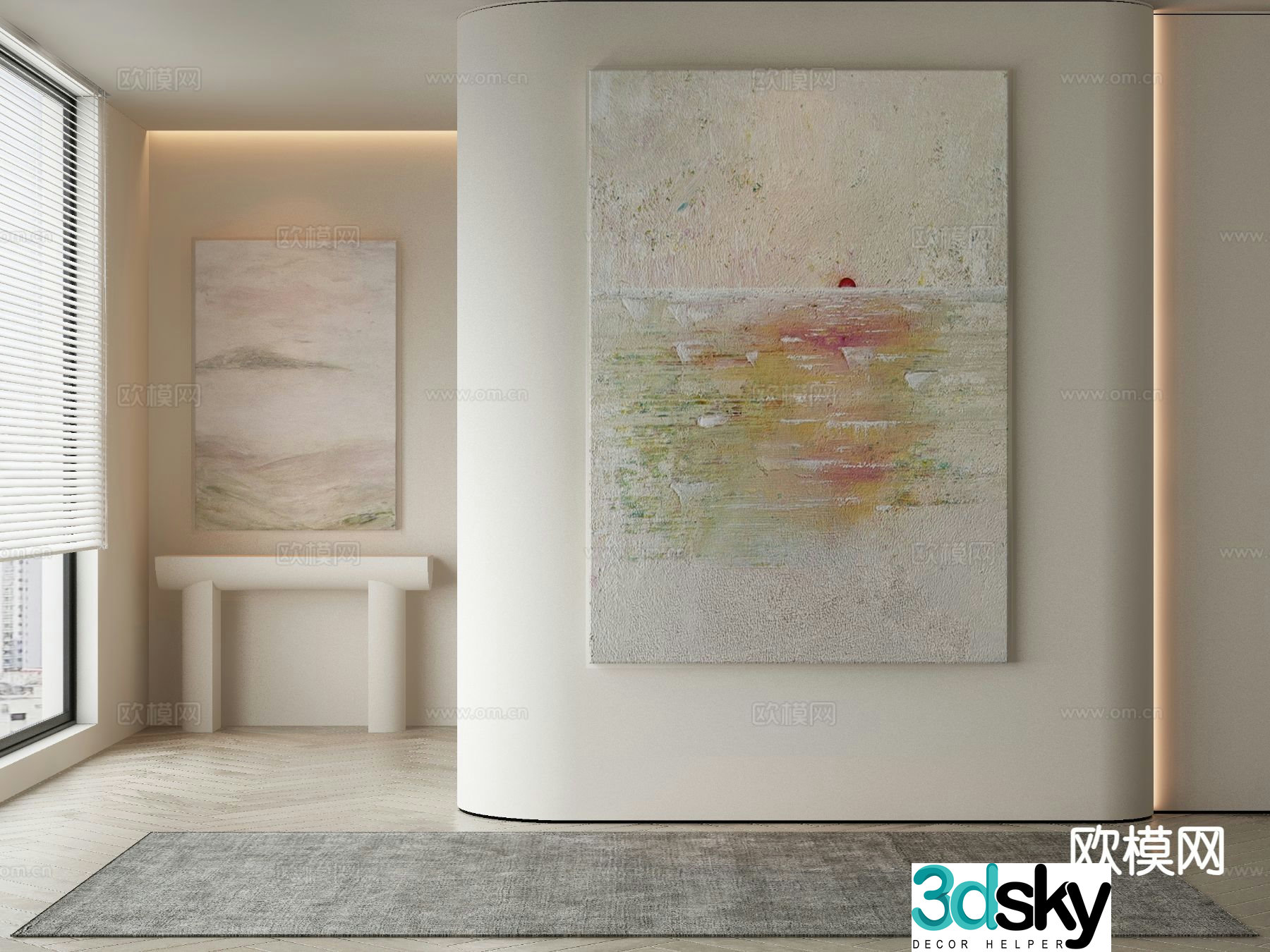Decorative painting texture painting hanging painting 3d model