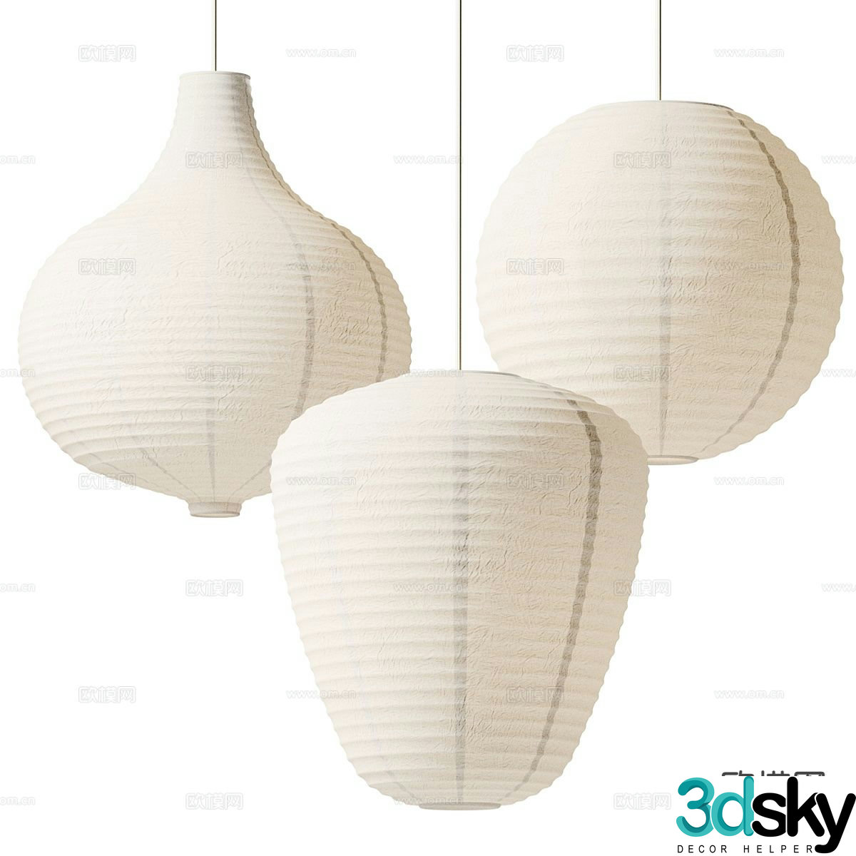 Wabi-sabi chandelier paper chandelier 3d model