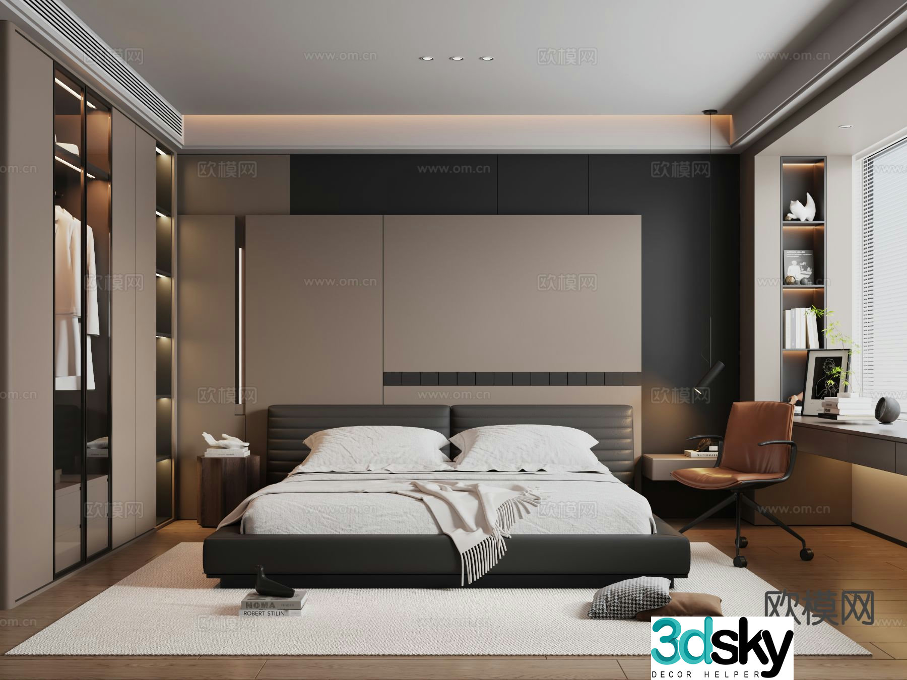 Italian style bedroom master bedroom 3d model