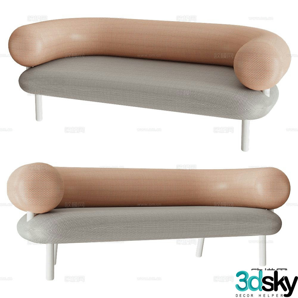 Sifas modern love seat 3d model