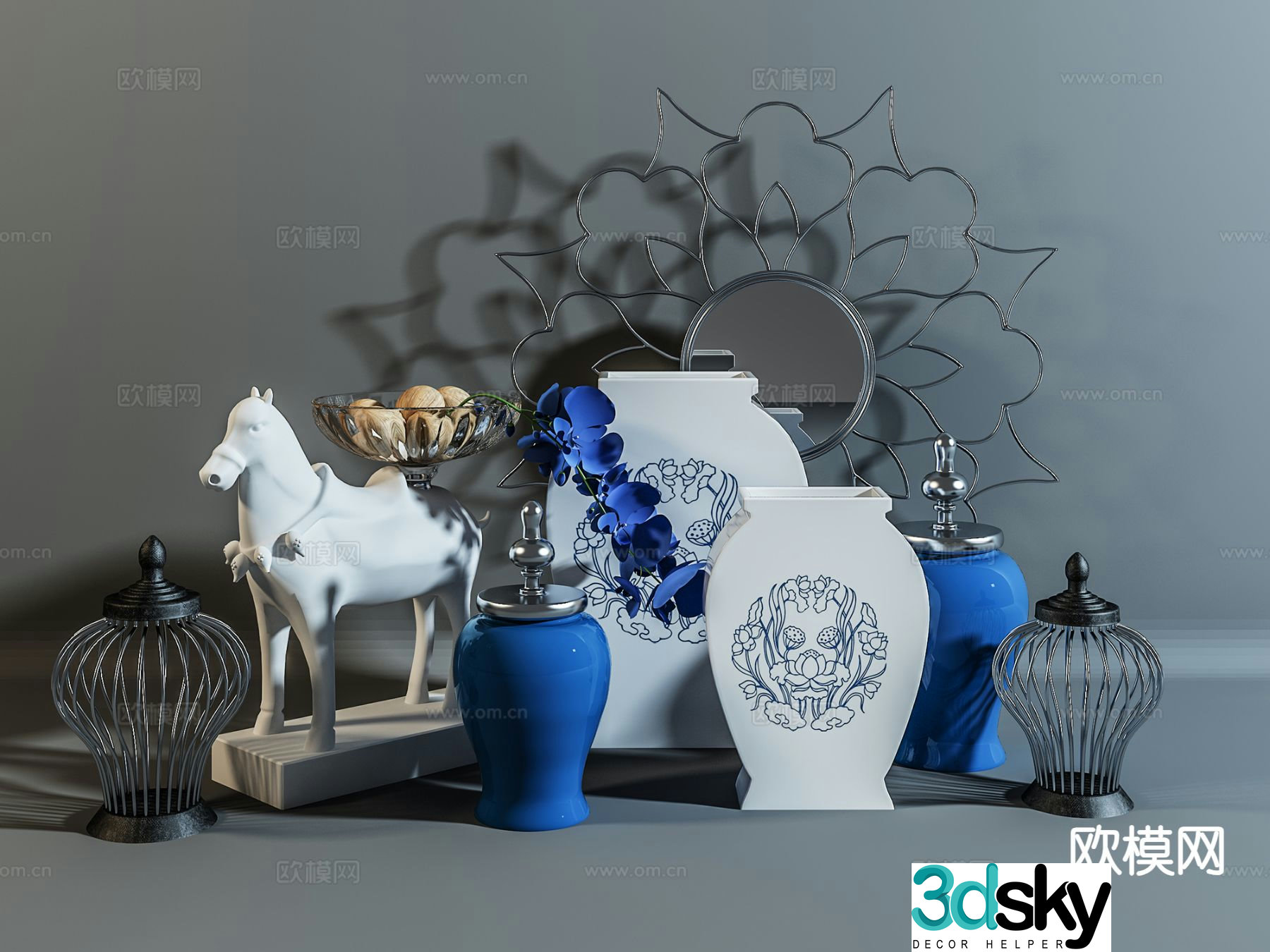 Modern decorations tableware crafts 3d model
