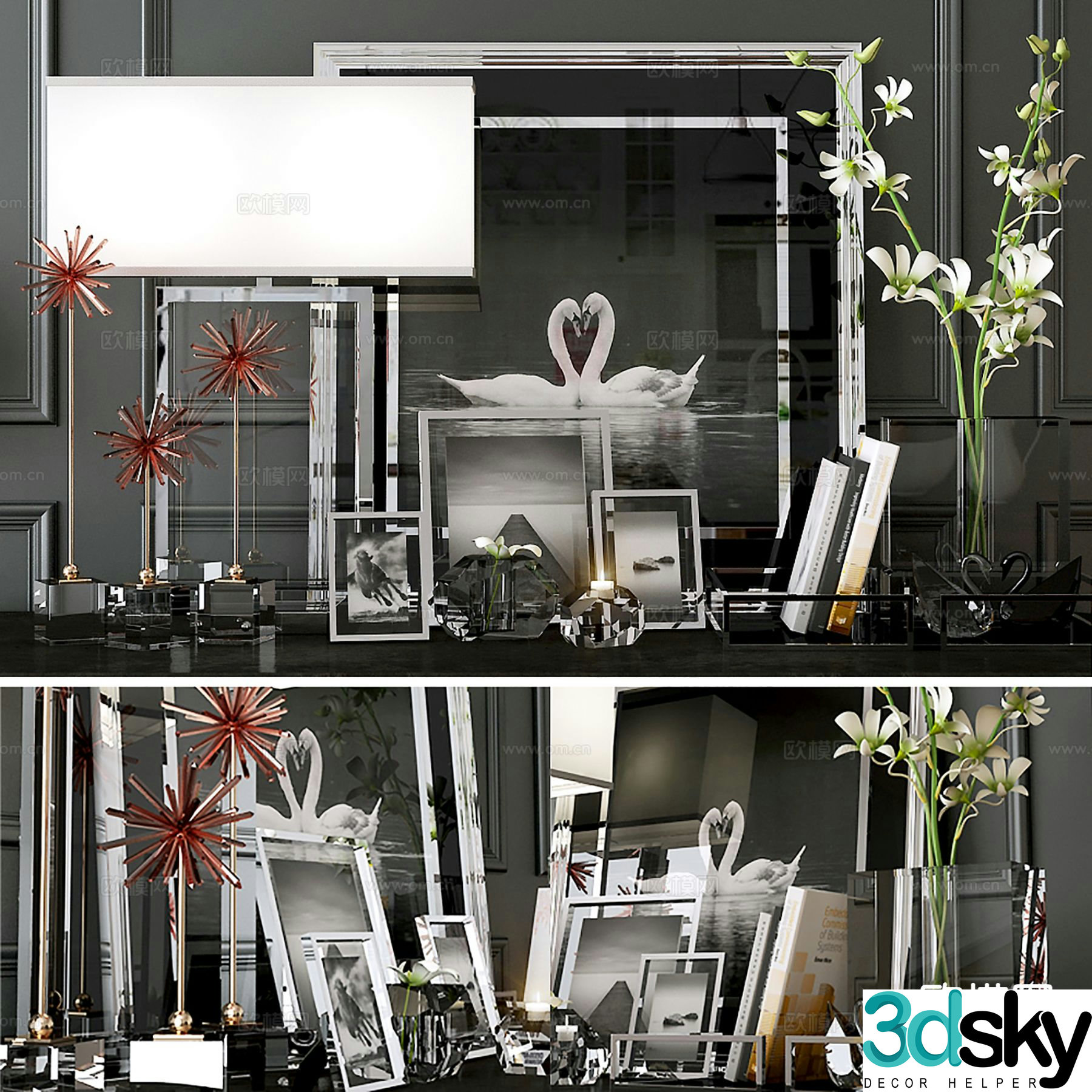 Modern decorations desktop ornaments hanging paintings handicrafts 3D models