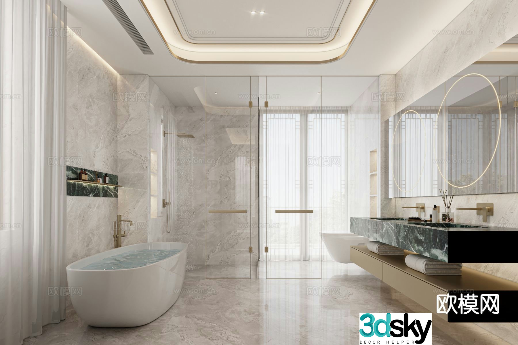 Modern bathroom bathroom master bathroom 3d model