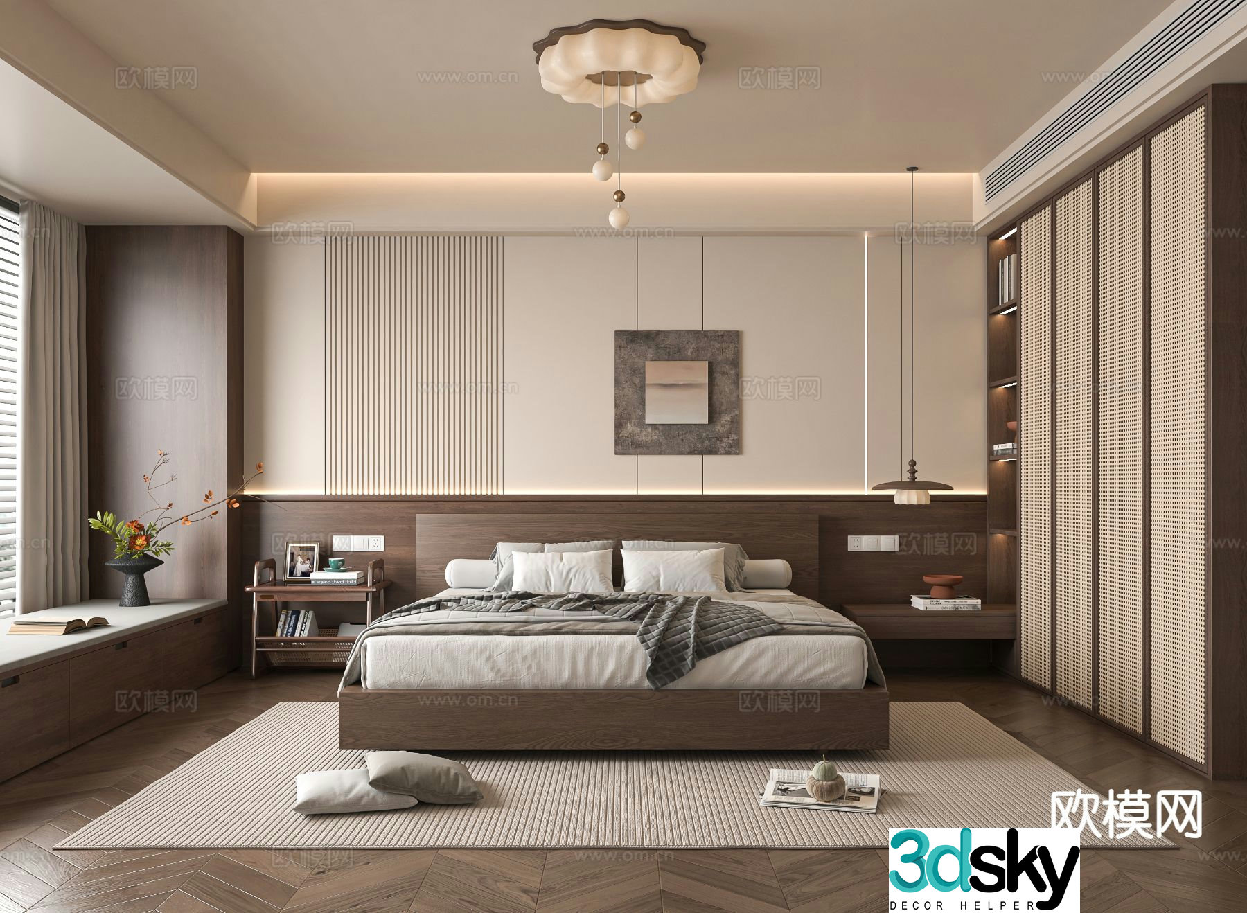 Medieval style bedroom master bedroom 3d model