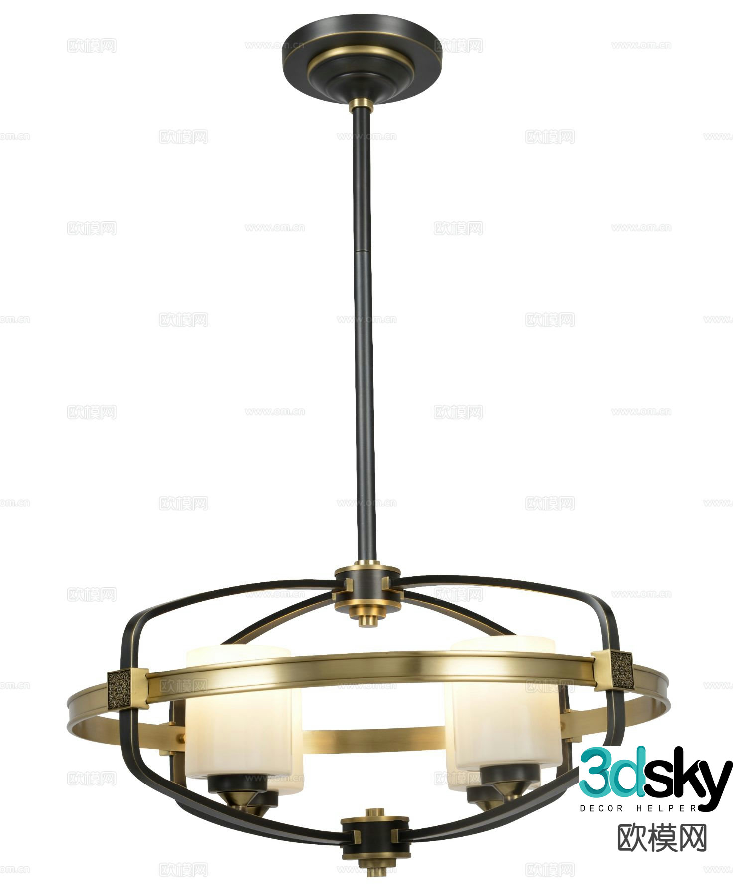 New Chinese style chandelier 3d model