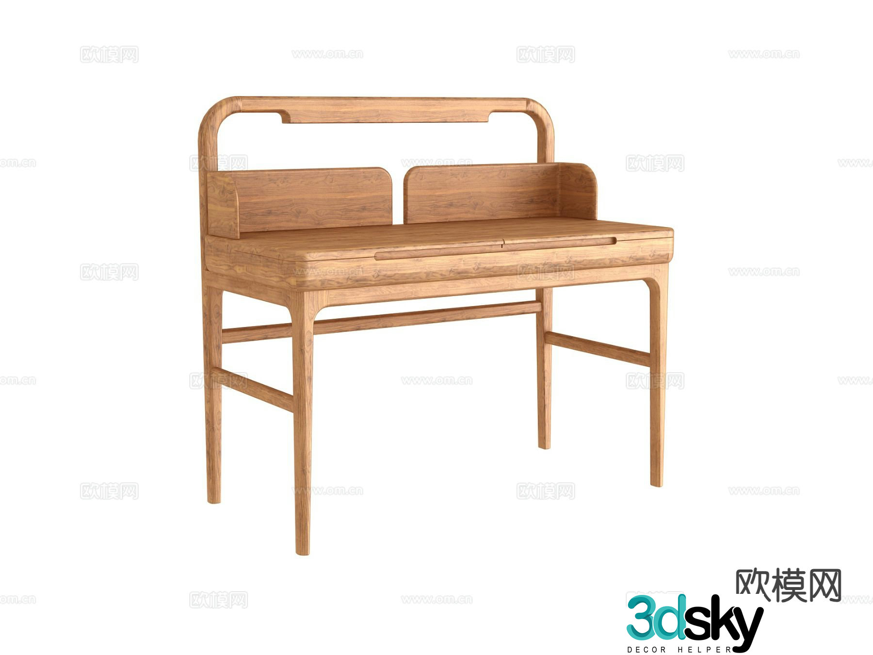 Log style desk 3d model