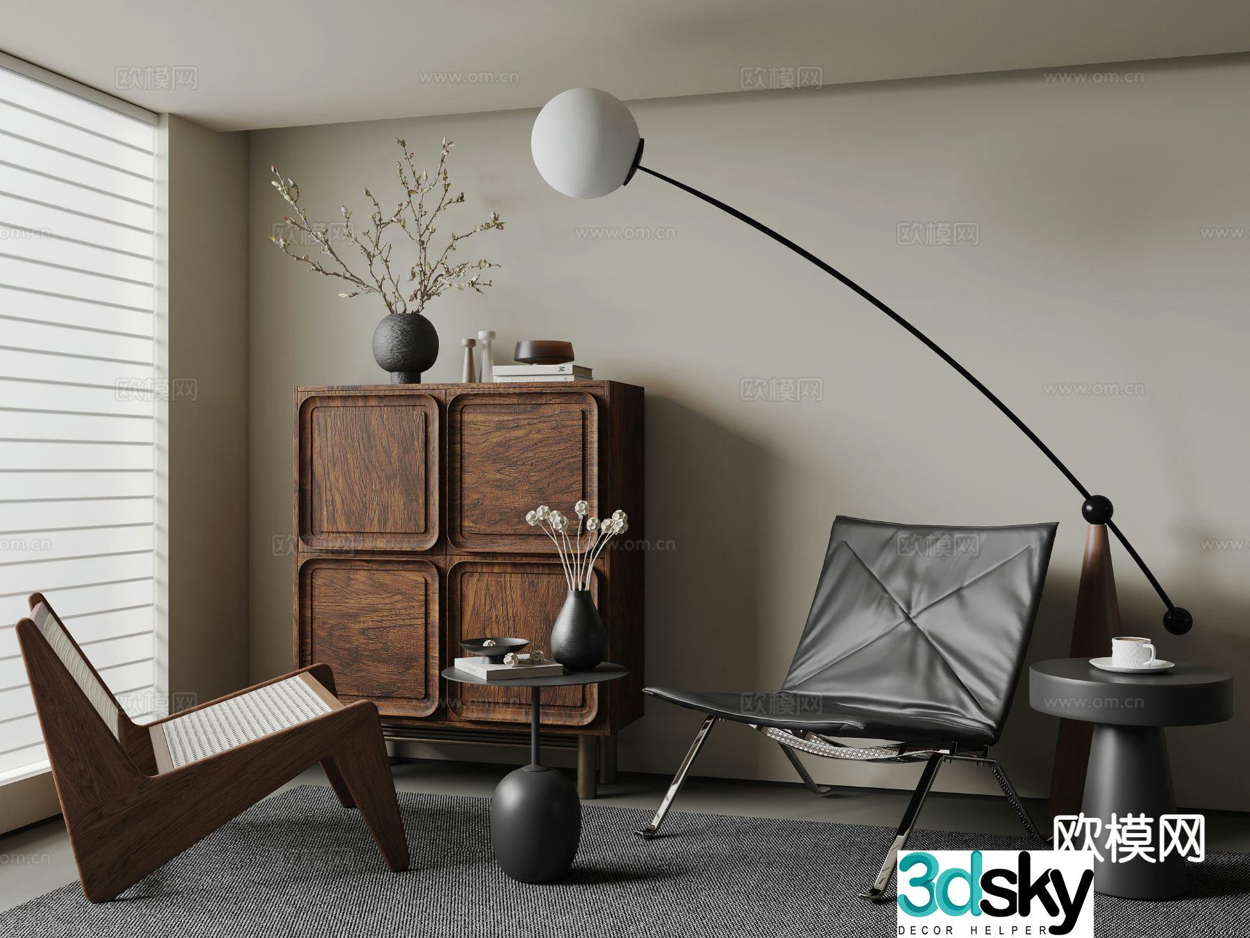 Medieval style chair leisure chair 3d model