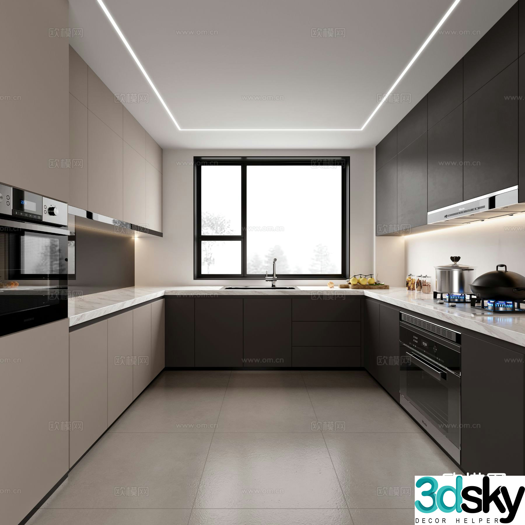 modern kitchen cabinet 3d model