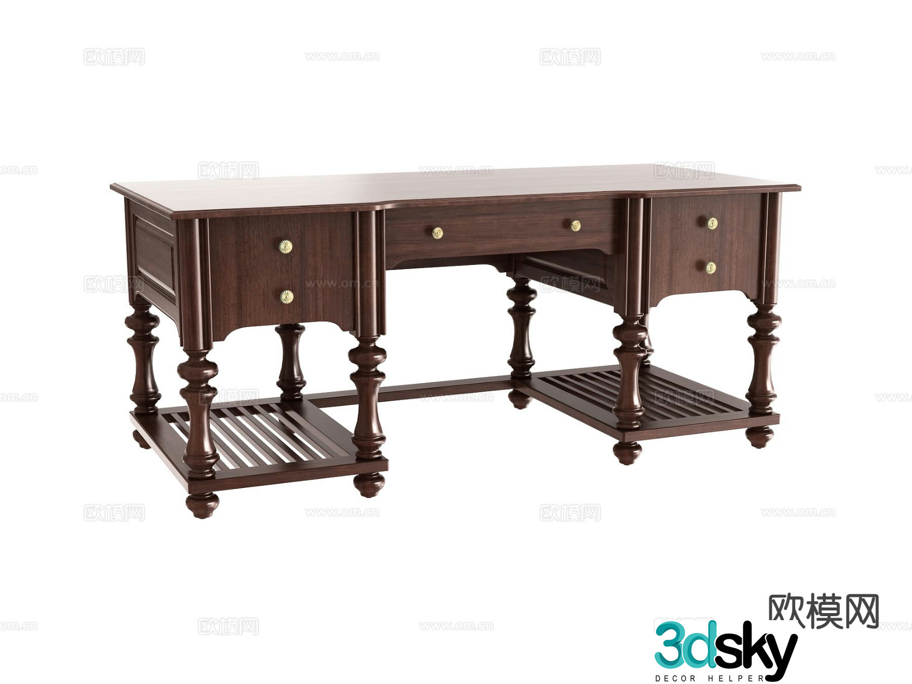 American desk desk 3d model