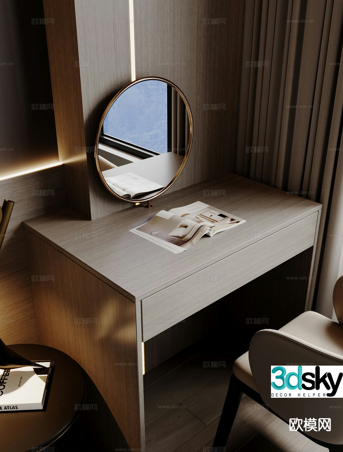 Modern dressing table 3d model